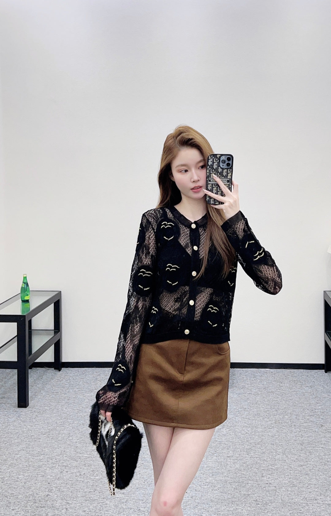 26SS NEUER Cardigan mit 3D-Blumenstickerei
