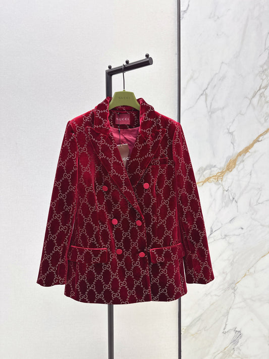 26SS NEW rhinestone velvet blazer