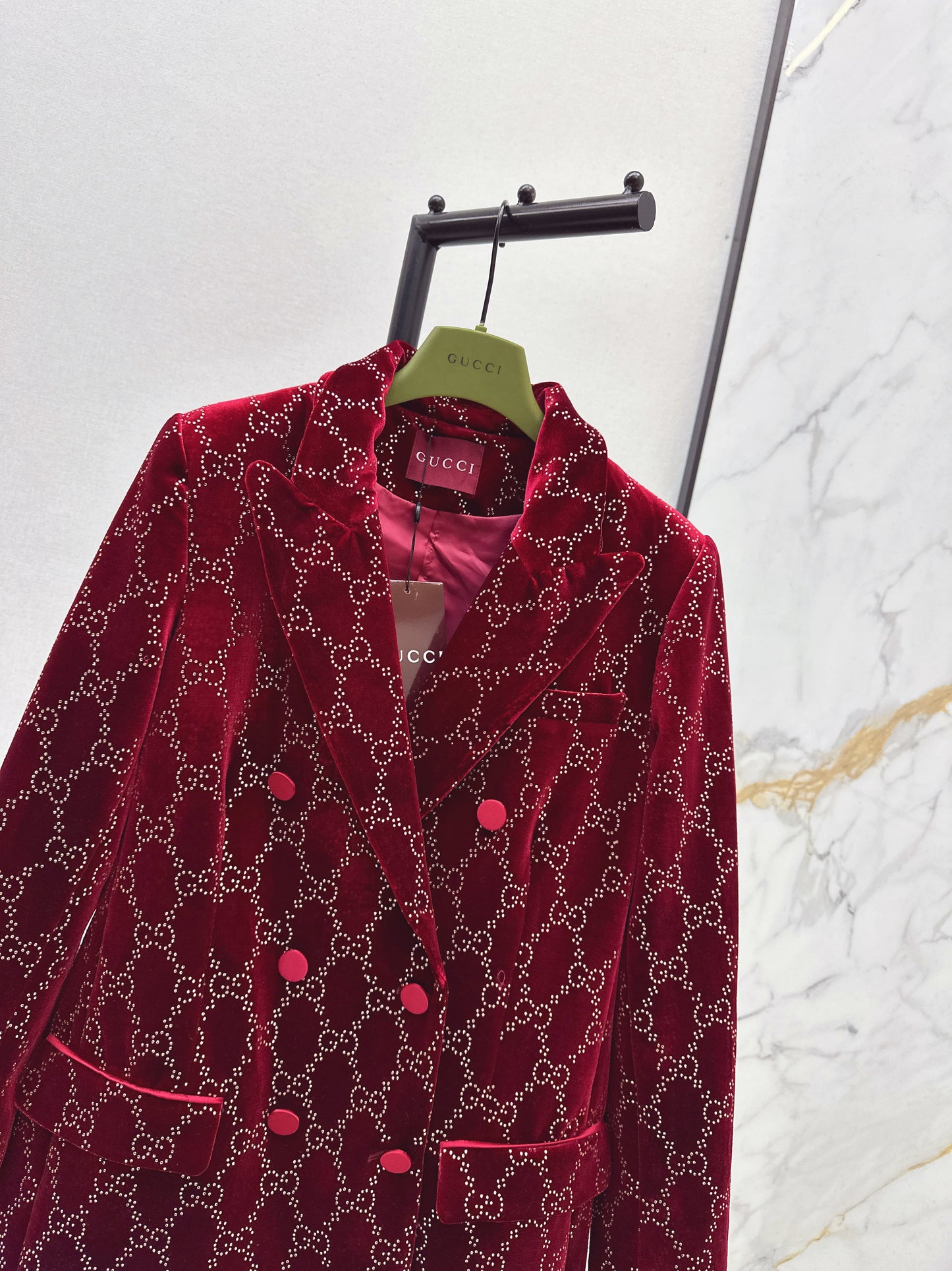 26SS NEW rhinestone velvet blazer