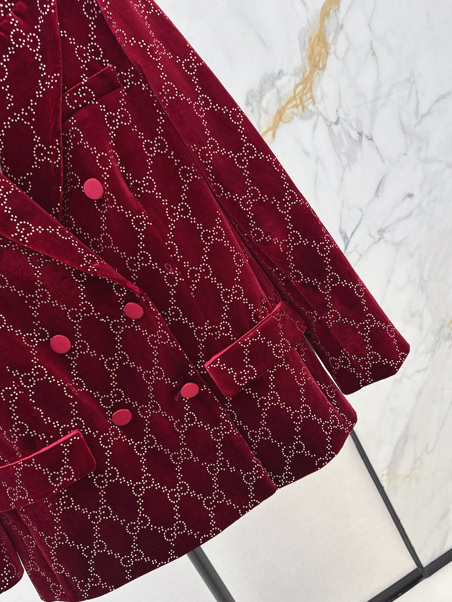 26SS NEW rhinestone velvet blazer