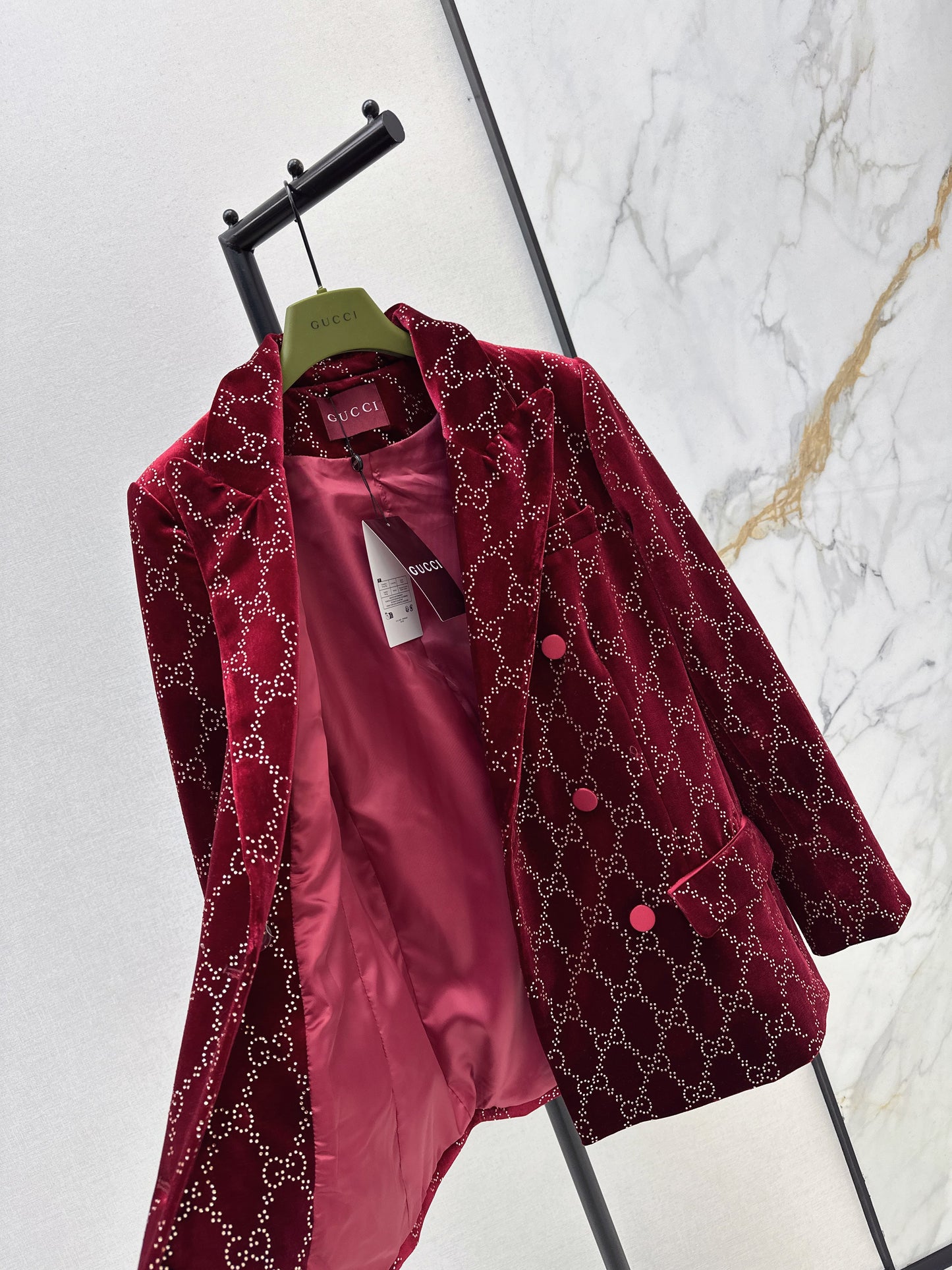 26SS NEW rhinestone velvet blazer