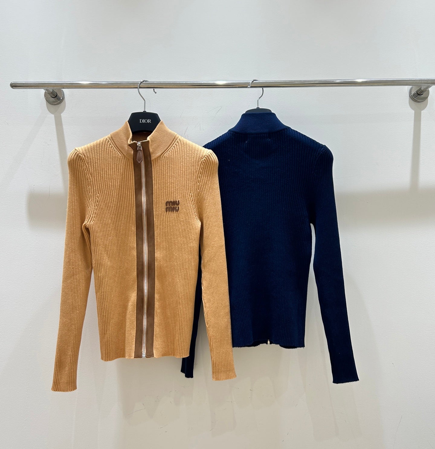 26SS NEW French retro letter embroidered zipper cardigan