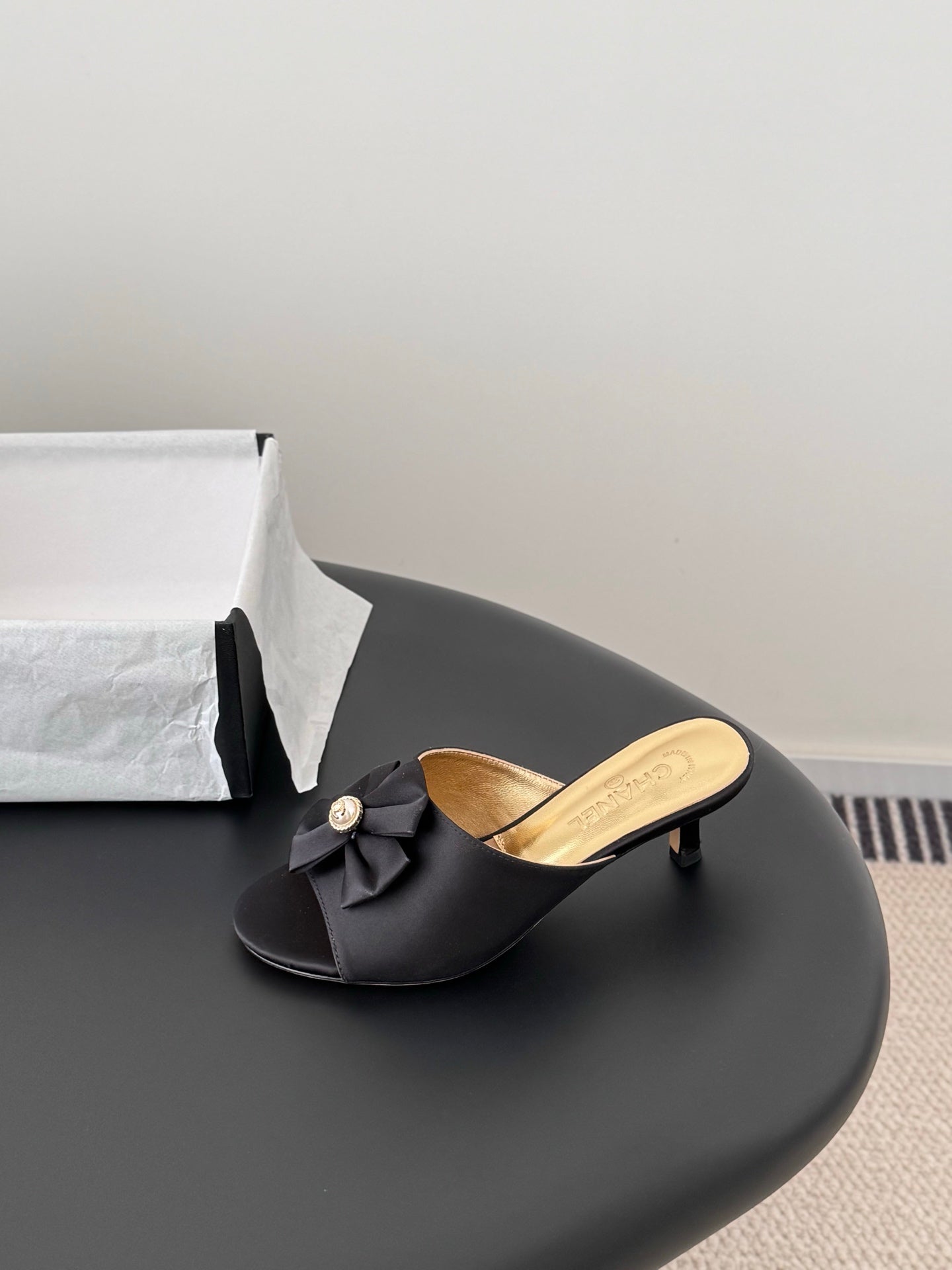 26SS NEW kitten heel slides (height: 4.5cm)