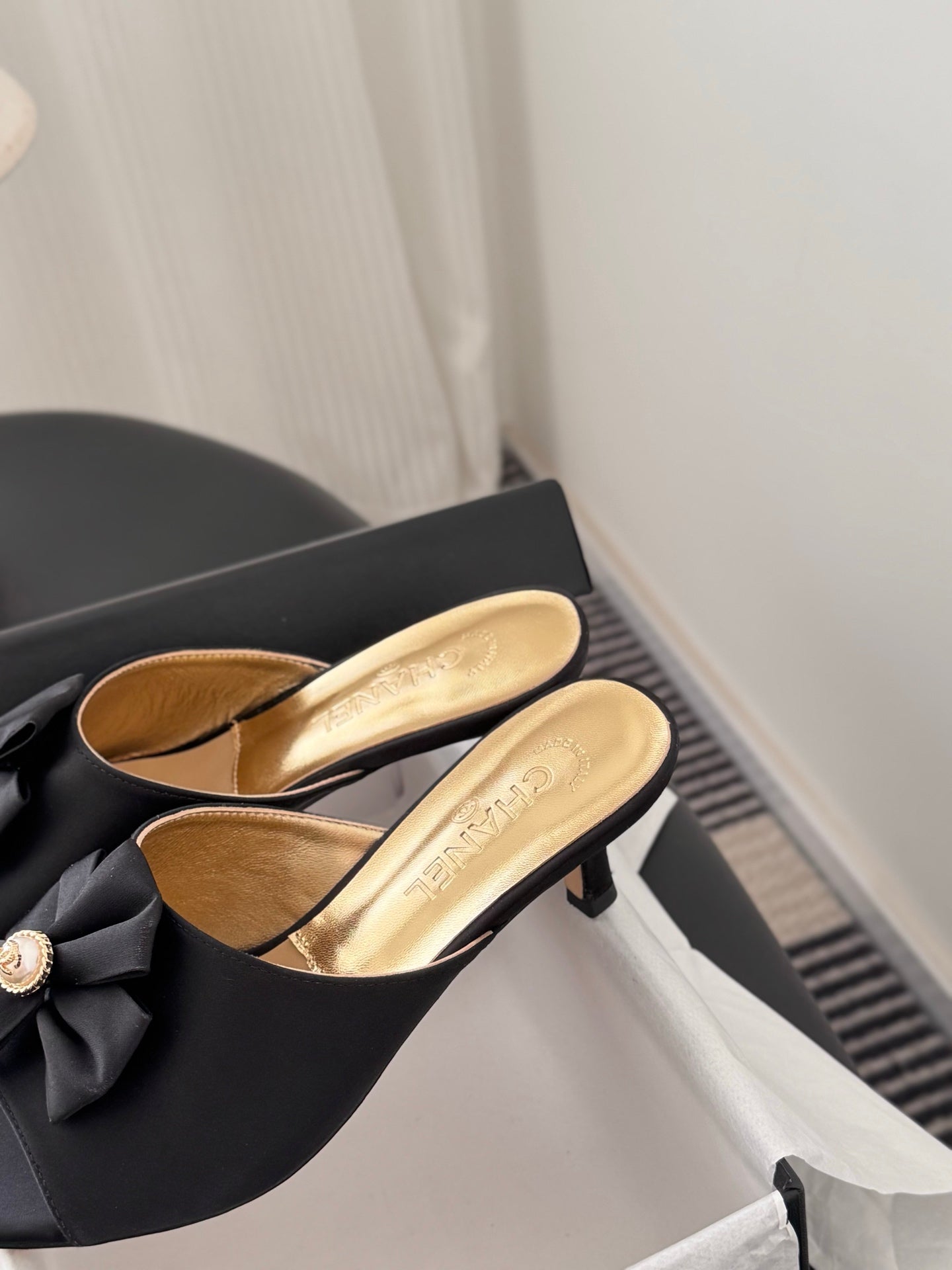 26SS NEW kitten heel slides (height: 4.5cm)