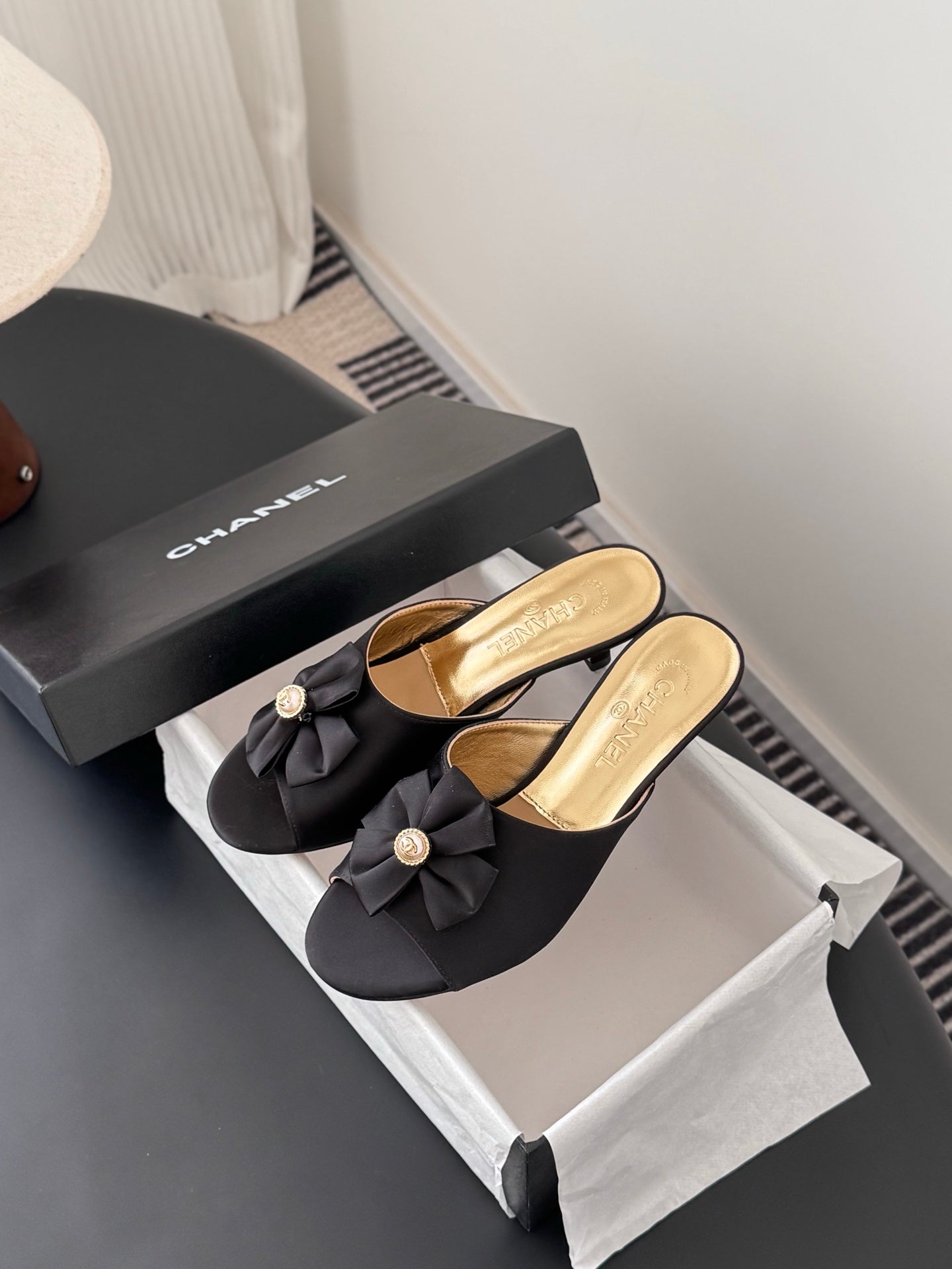 26SS NEW kitten heel slides (height: 4.5cm)