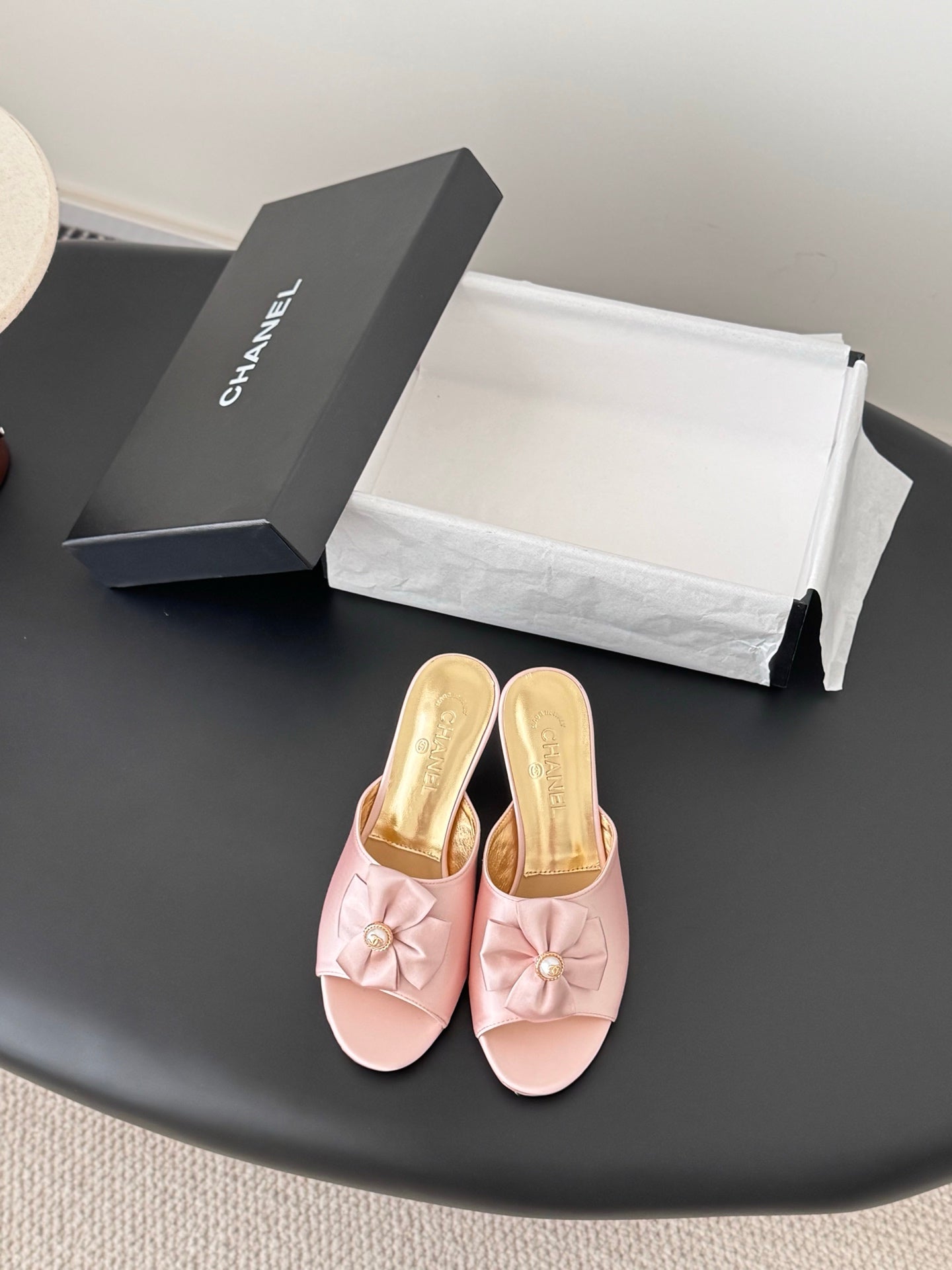26SS NEW kitten heel slides (height: 4.5cm)