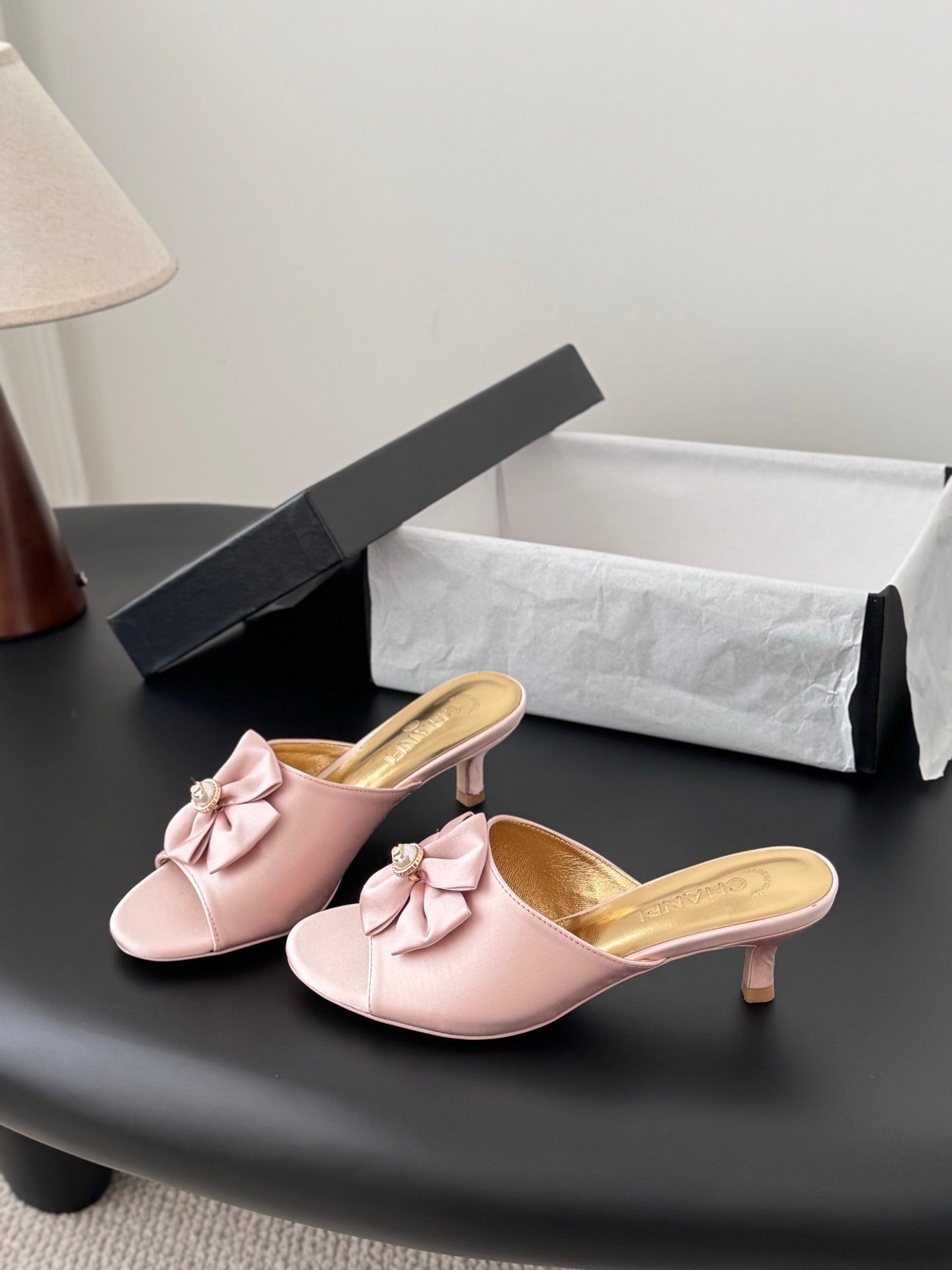 26SS NEW kitten heel slides (height: 4.5cm)