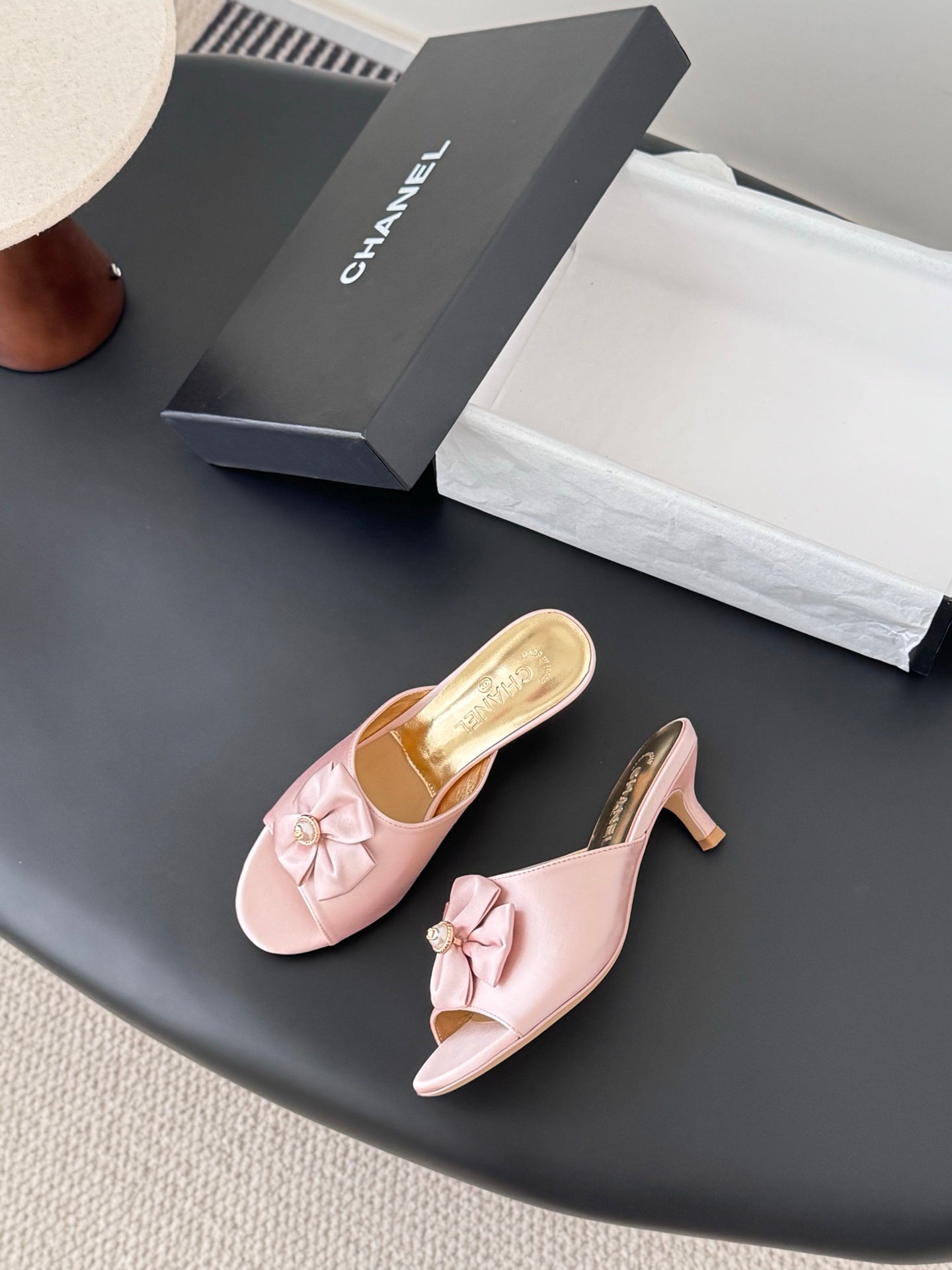 26SS NEW kitten heel slides (height: 4.5cm)