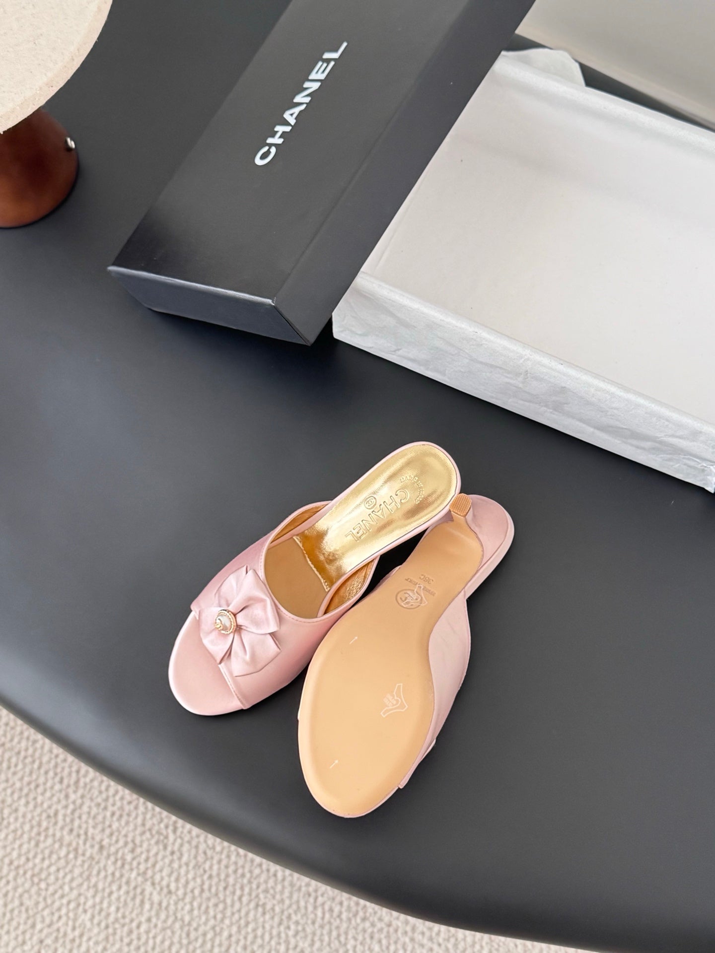 26SS NEW kitten heel slides (height: 4.5cm)
