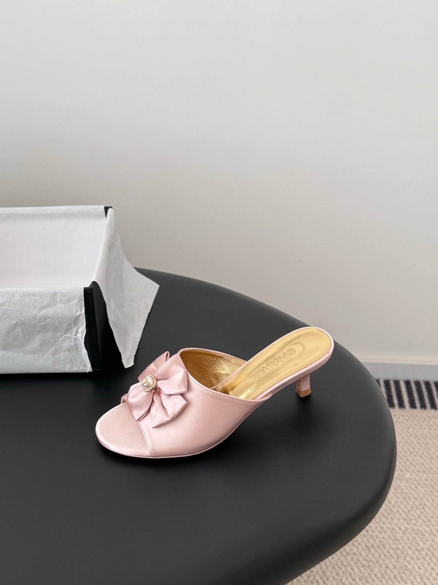 26SS NEW kitten heel slides (height: 4.5cm)