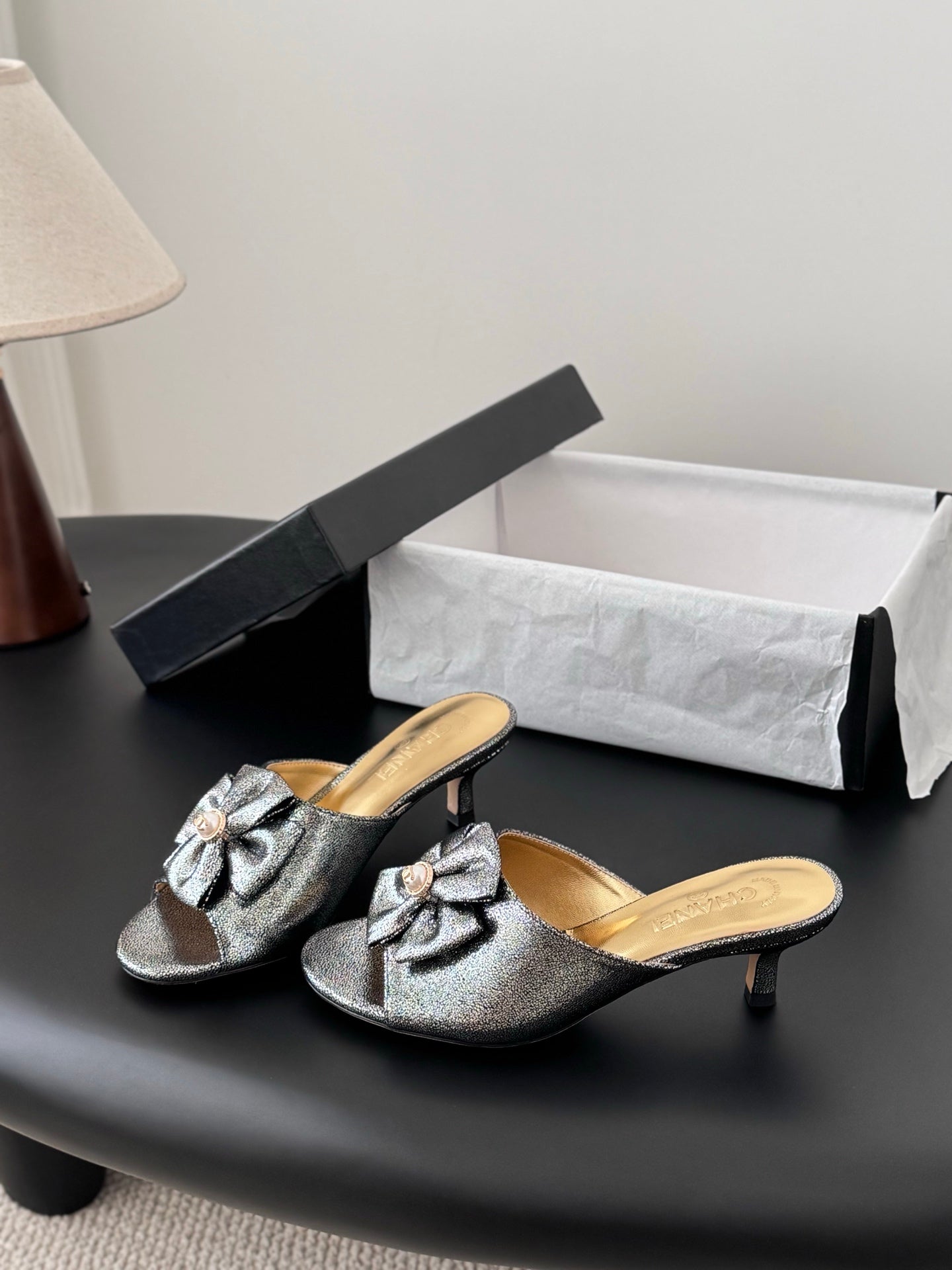 26SS NEW kitten heel slides (height: 4.5cm)