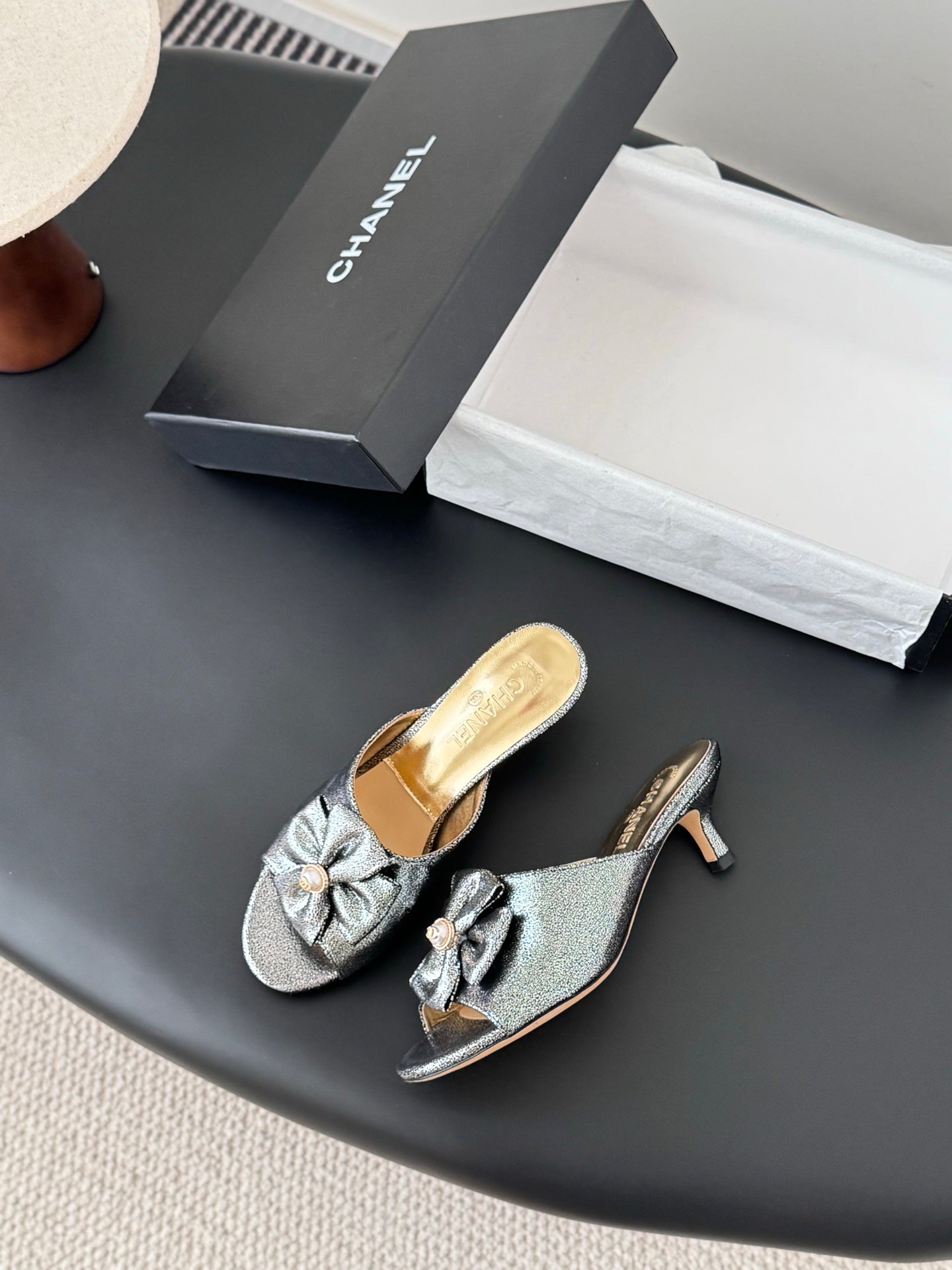 26SS NEW kitten heel slides (height: 4.5cm)