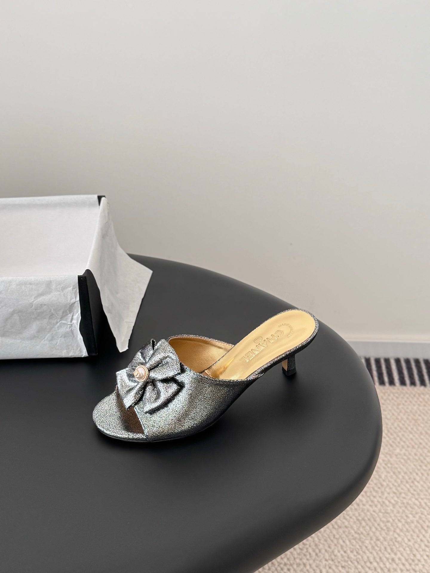 26SS NEW kitten heel slides (height: 4.5cm)