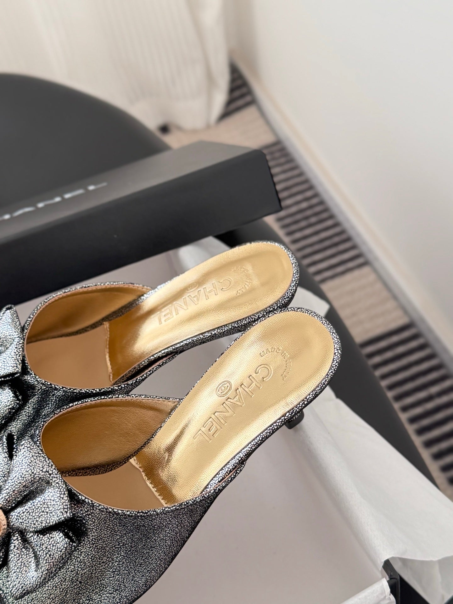 26SS NEW kitten heel slides (height: 4.5cm)