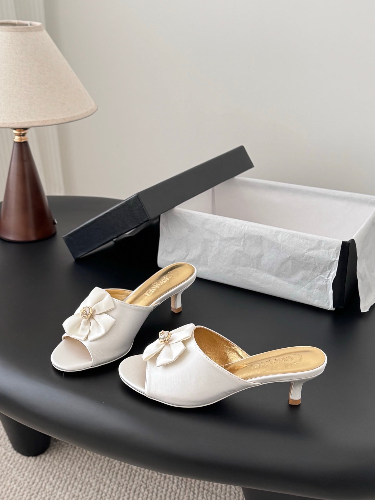 26SS NEW kitten heel slides (height: 4.5cm)