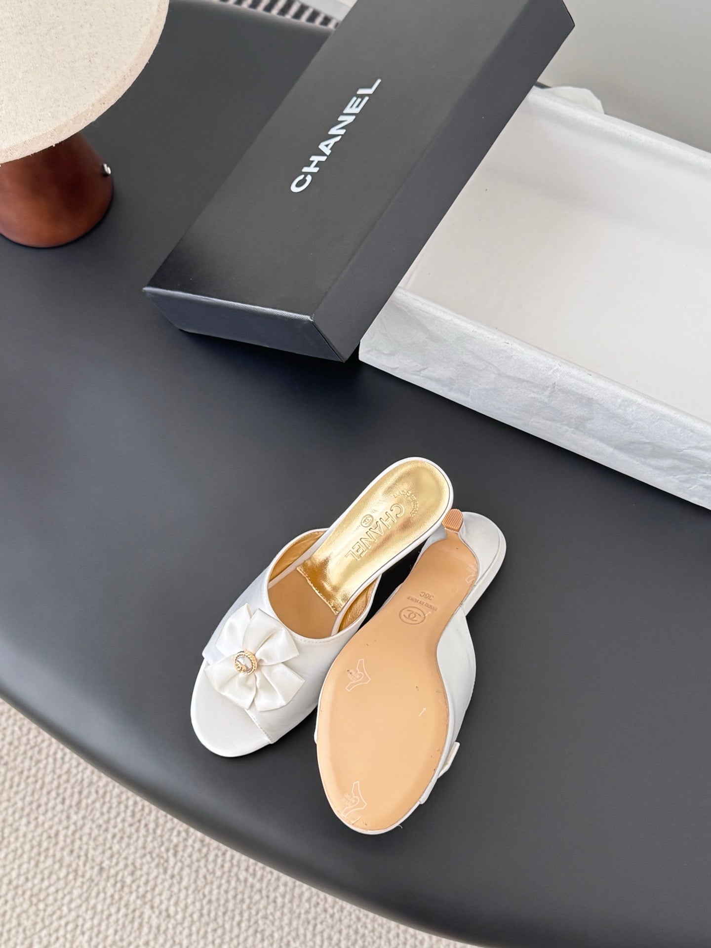 26SS NEW kitten heel slides (height: 4.5cm)