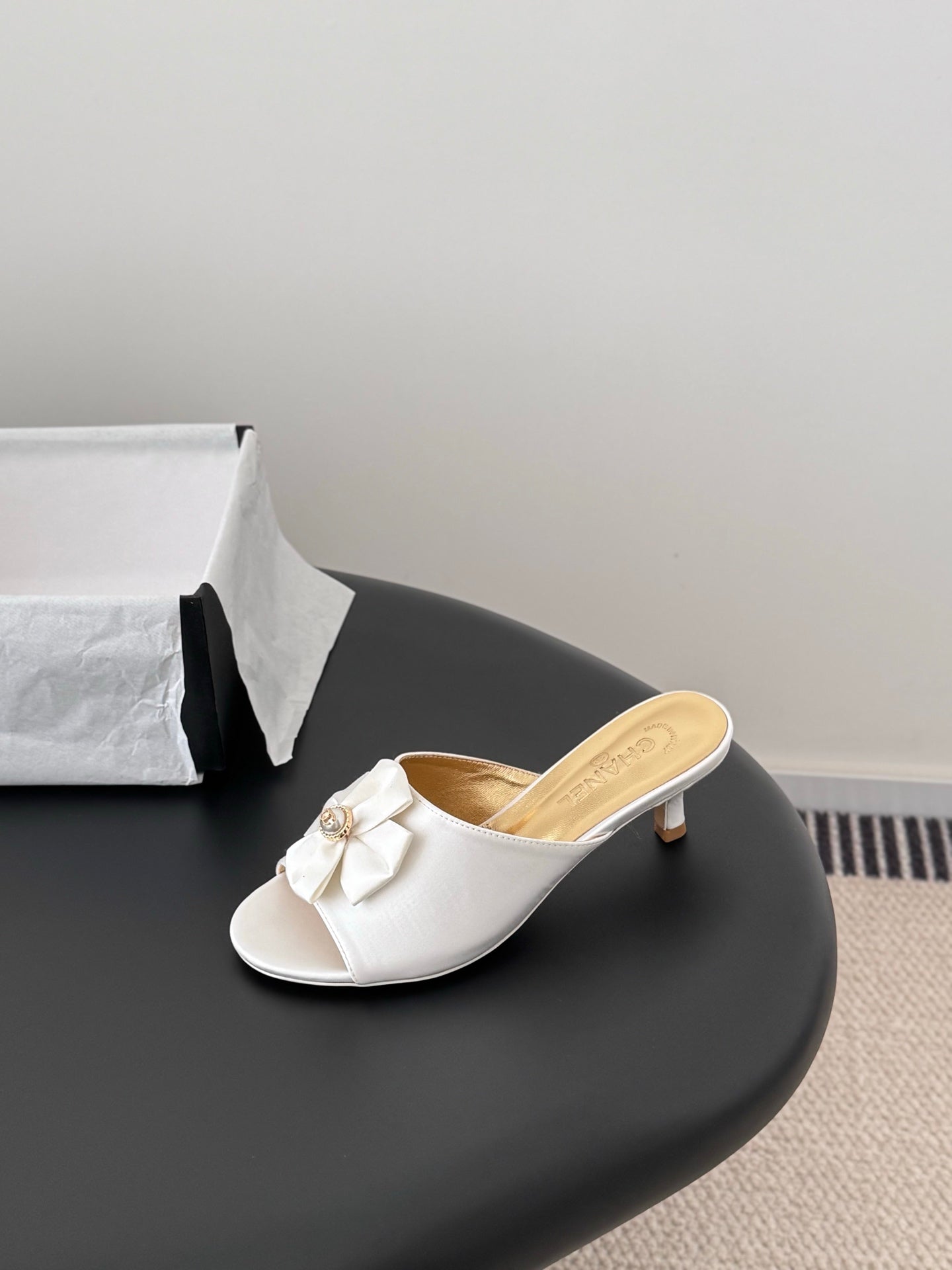26SS NEW kitten heel slides (height: 4.5cm)