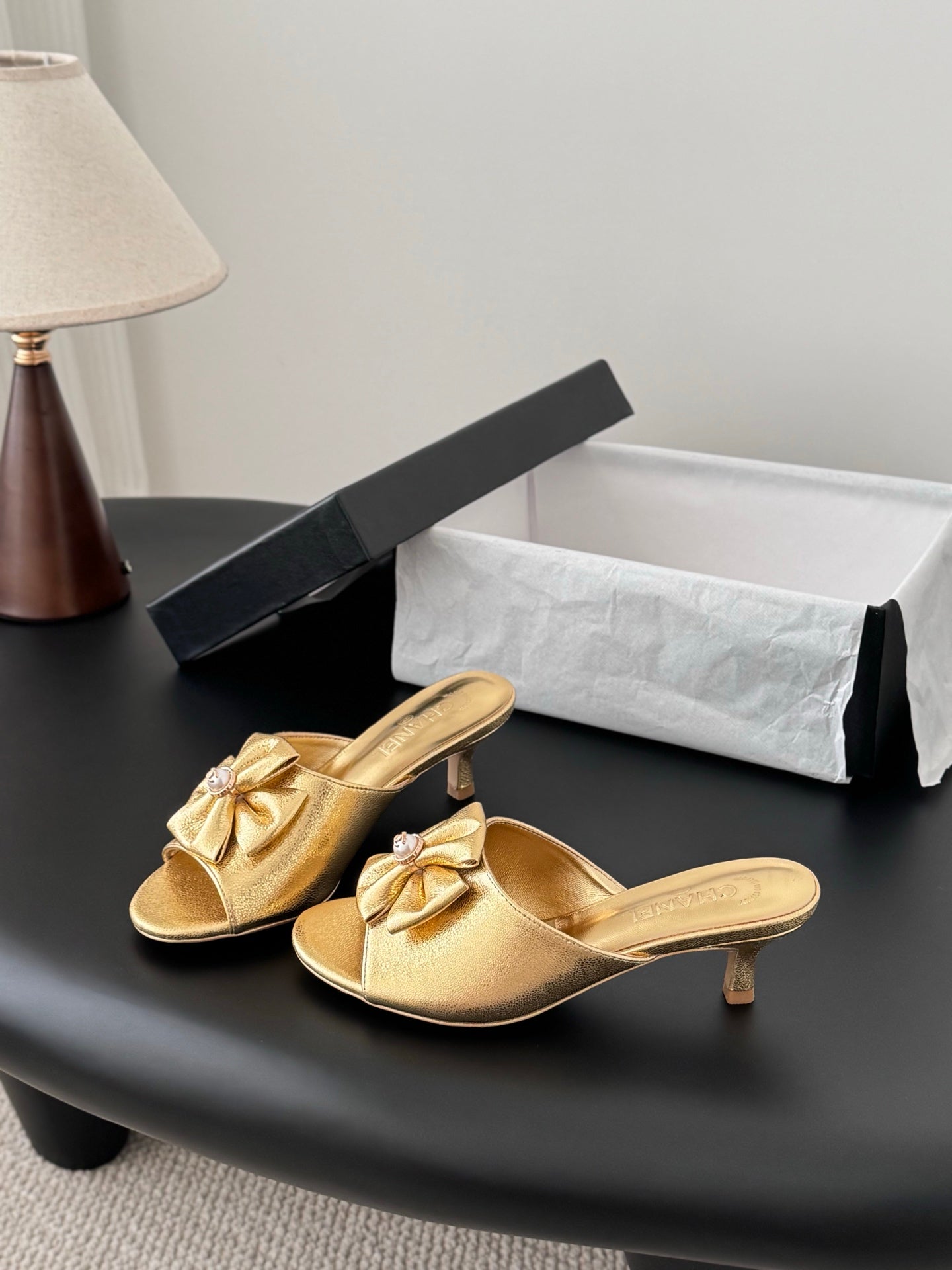26SS NEW kitten heel slides (height: 4.5cm)