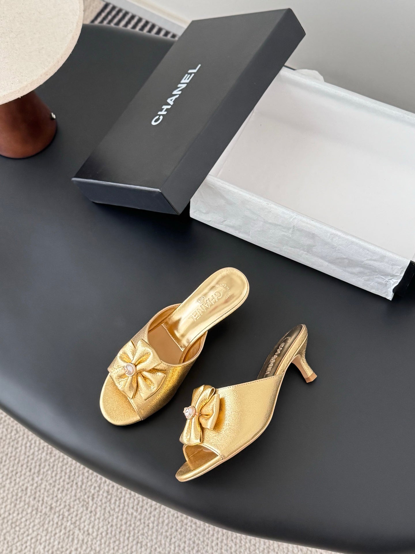 26SS NEW kitten heel slides (height: 4.5cm)