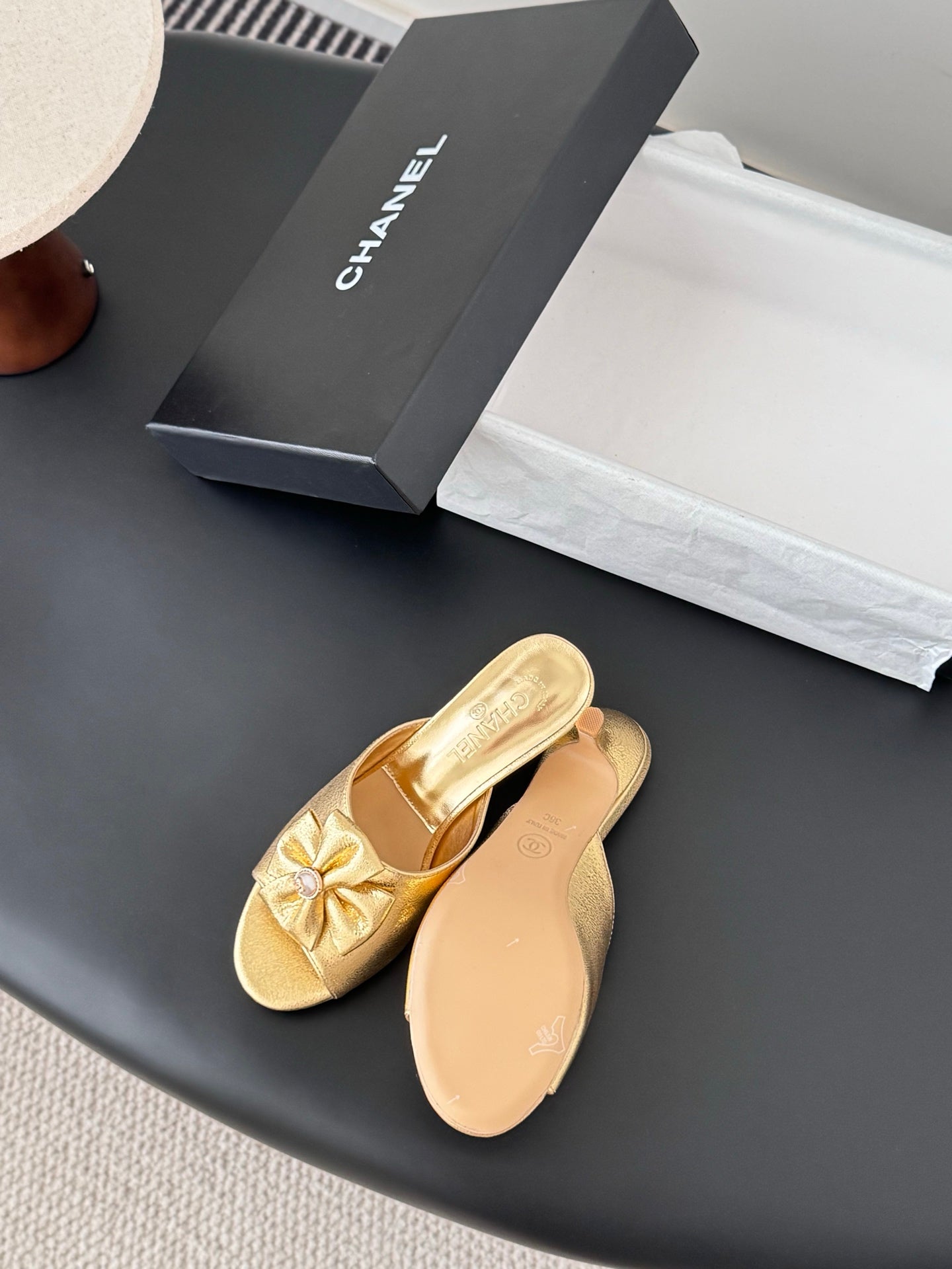 26SS NEW kitten heel slides (height: 4.5cm)