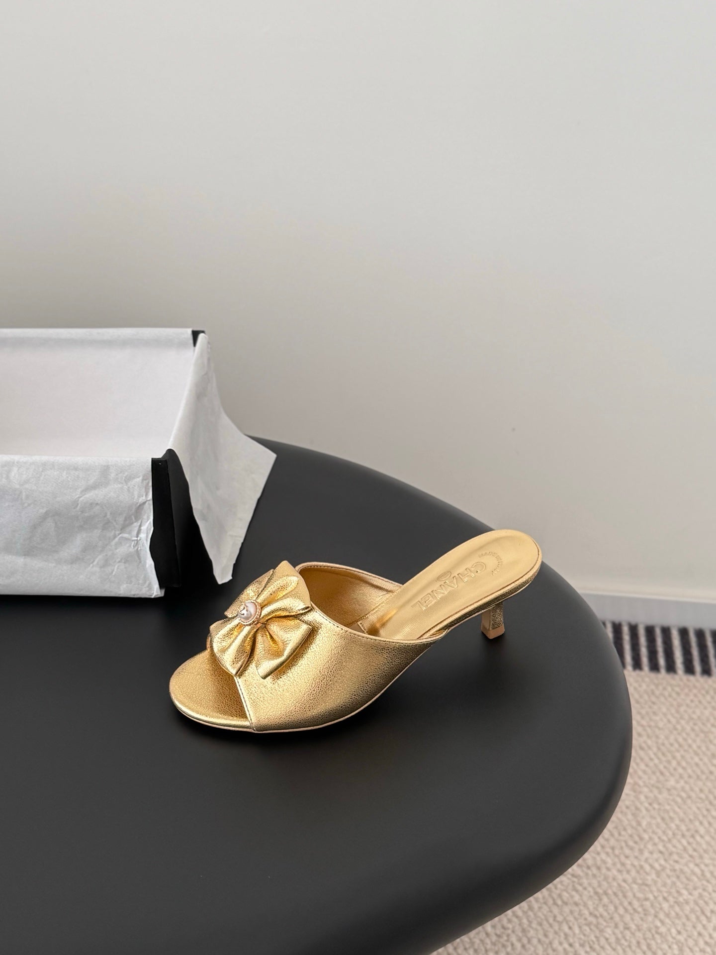 26SS NEW kitten heel slides (height: 4.5cm)