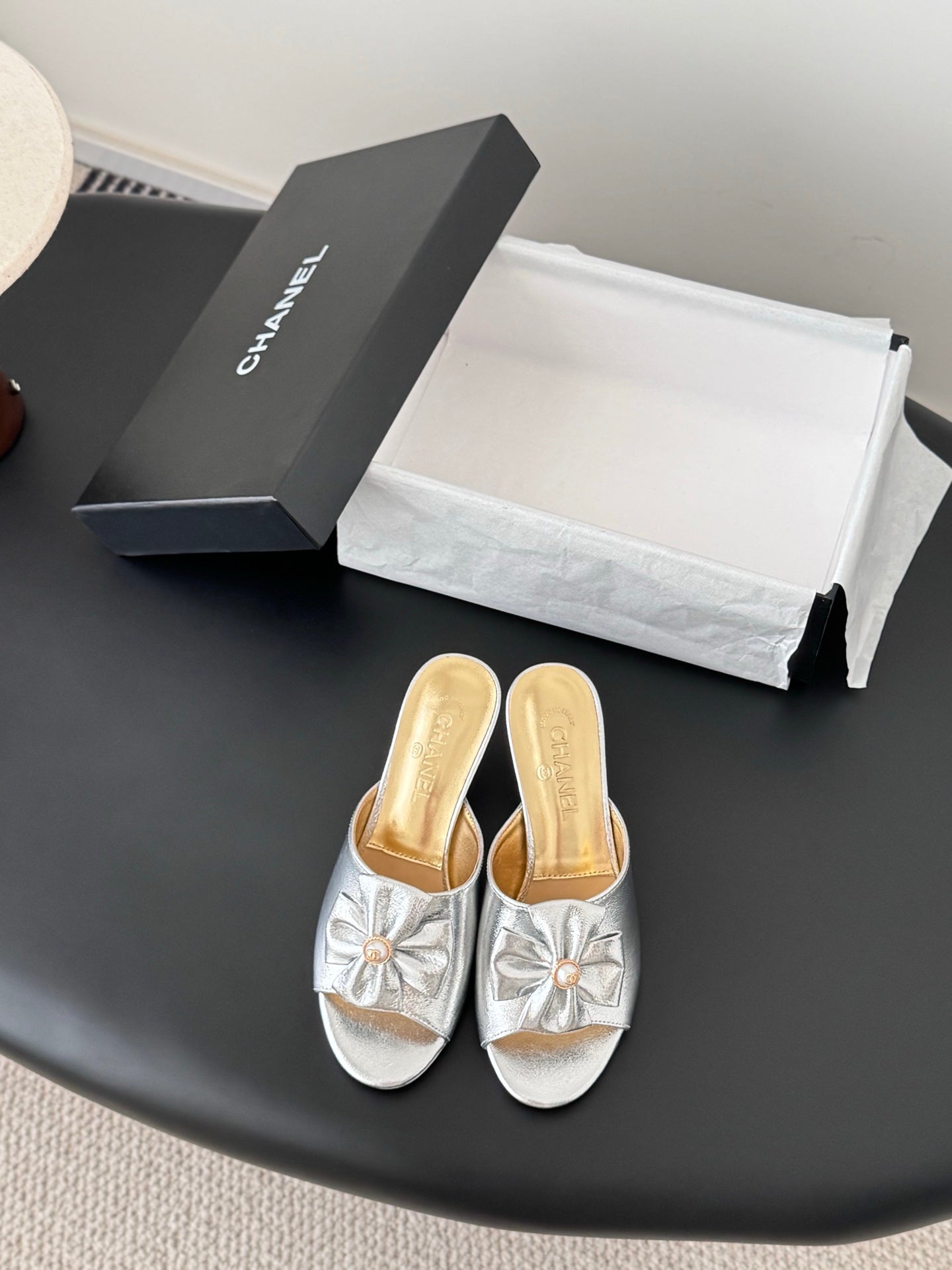 26SS NEW kitten heel slides (height: 4.5cm)