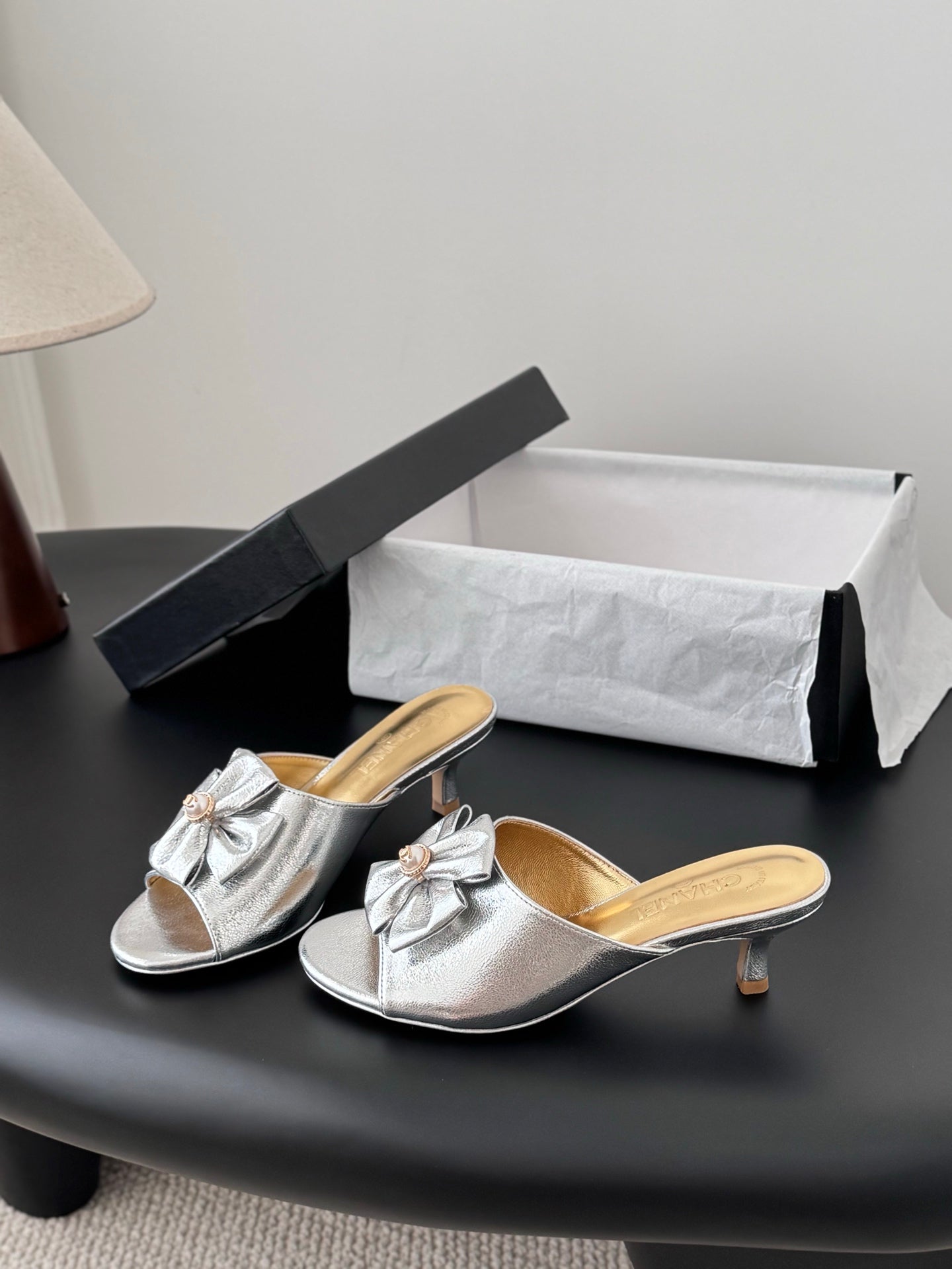 26SS NEW kitten heel slides (height: 4.5cm)