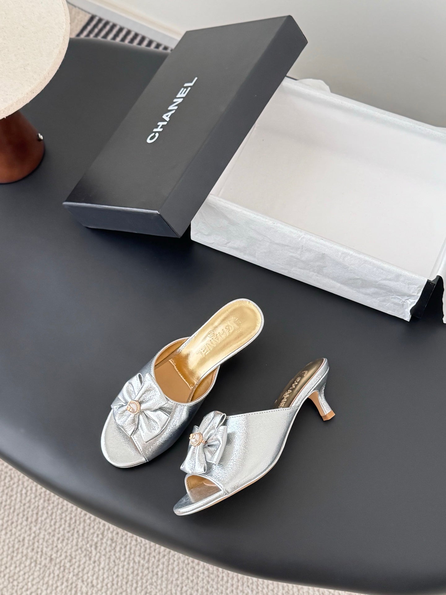 26SS NEW kitten heel slides (height: 4.5cm)