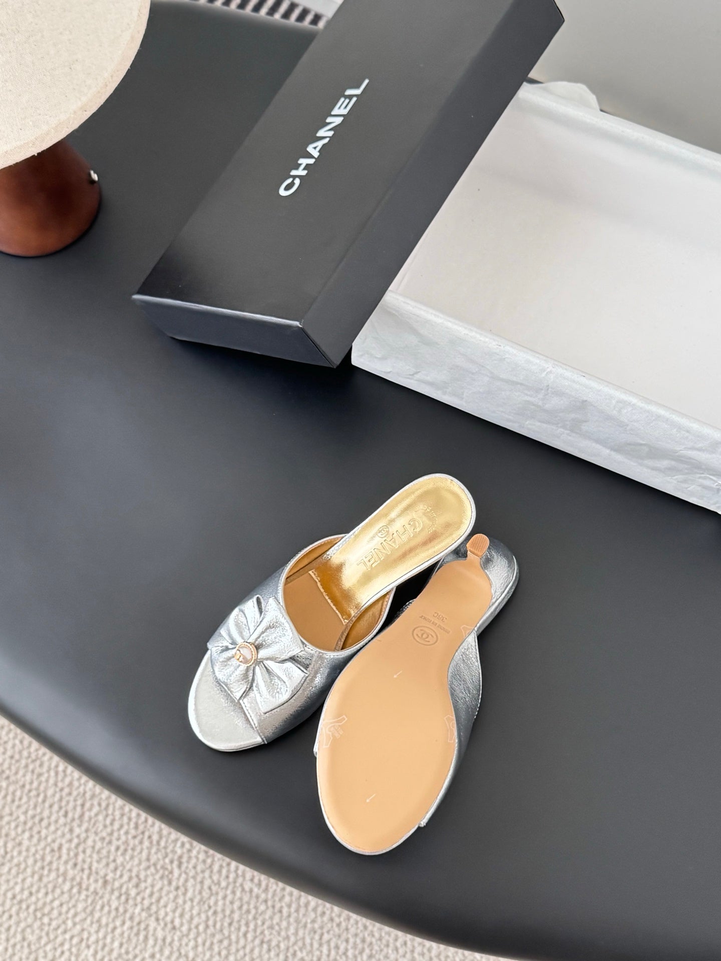 26SS NEW kitten heel slides (height: 4.5cm)