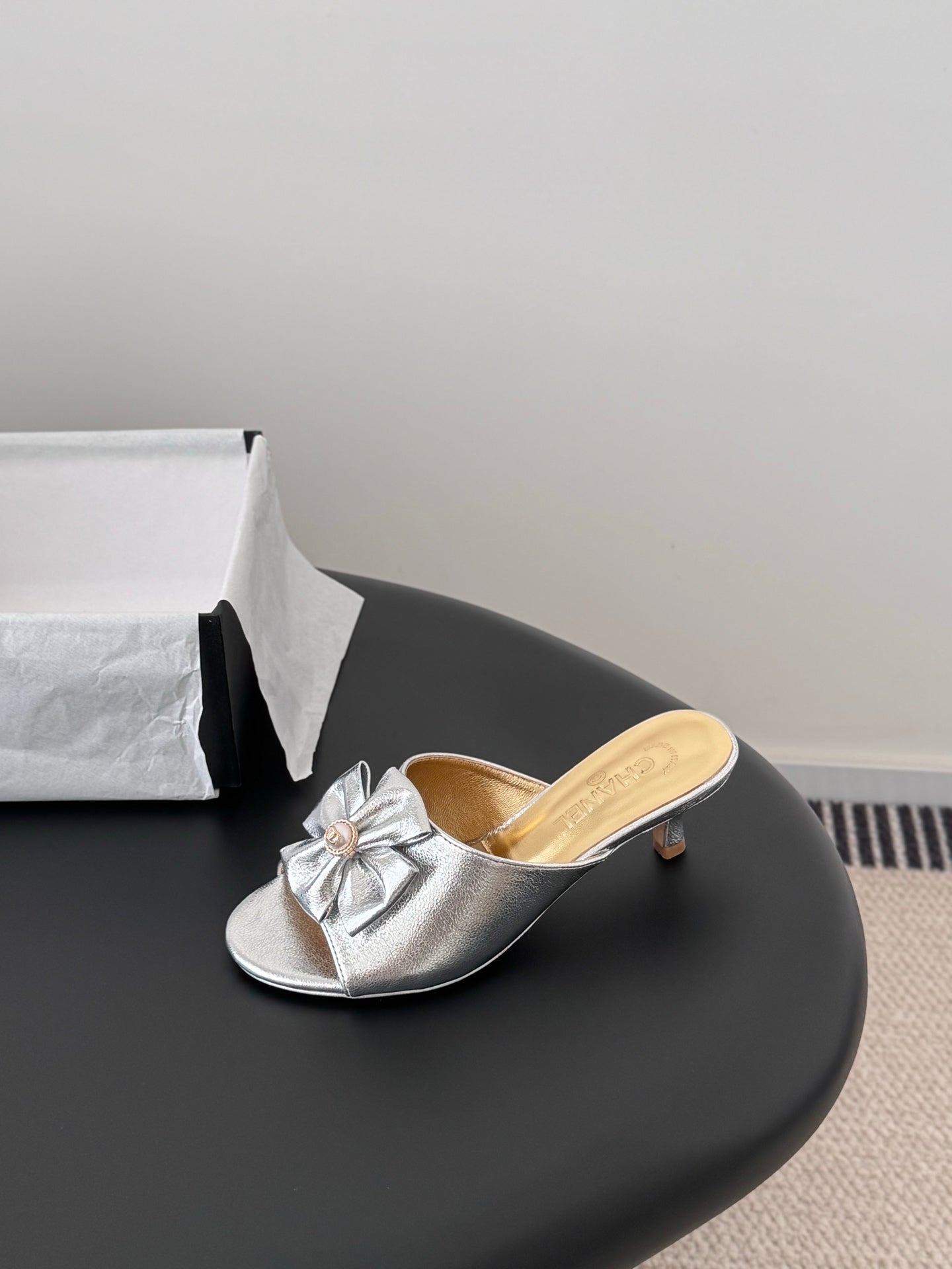 26SS NEW kitten heel slides (height: 4.5cm)