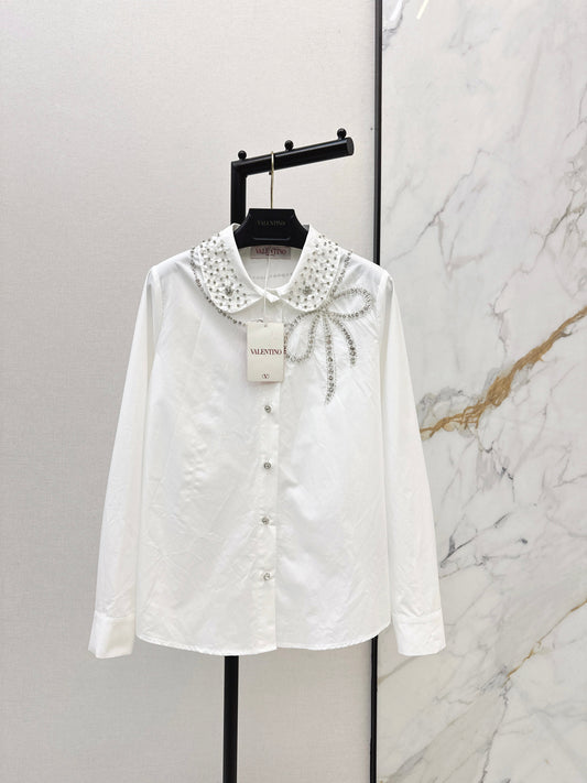 26SS NEUE Strass-Bluse