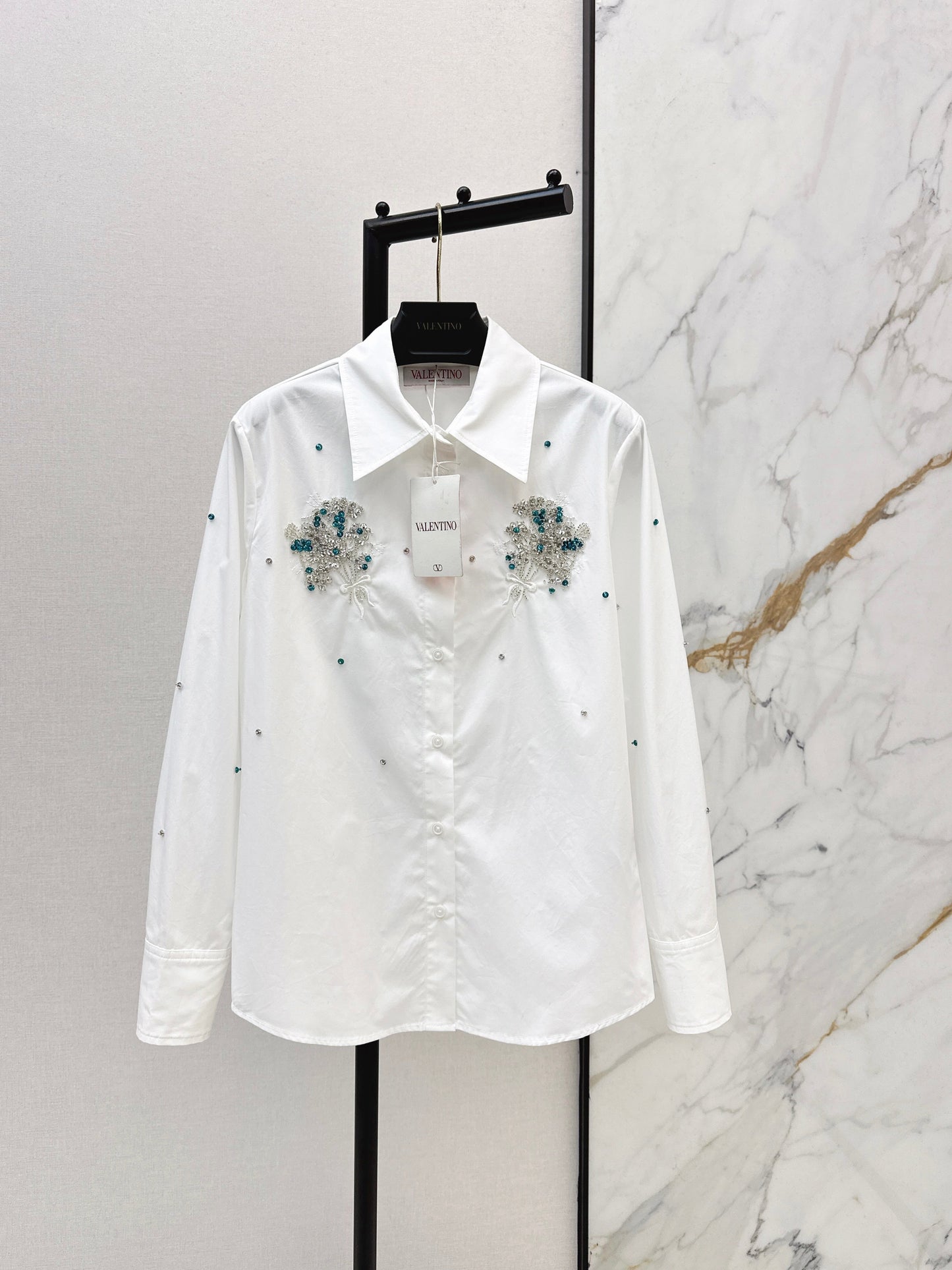 26SS NEUE Strass-Bluse