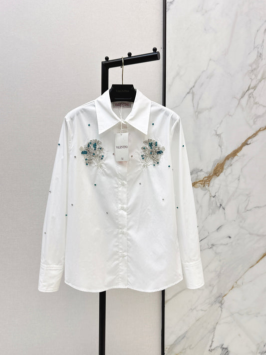 26SS NEUE Strass-Bluse