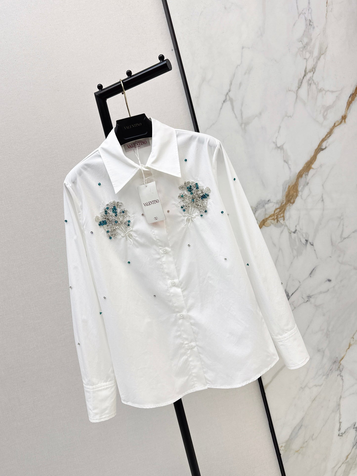 26SS NEUE Strass-Bluse