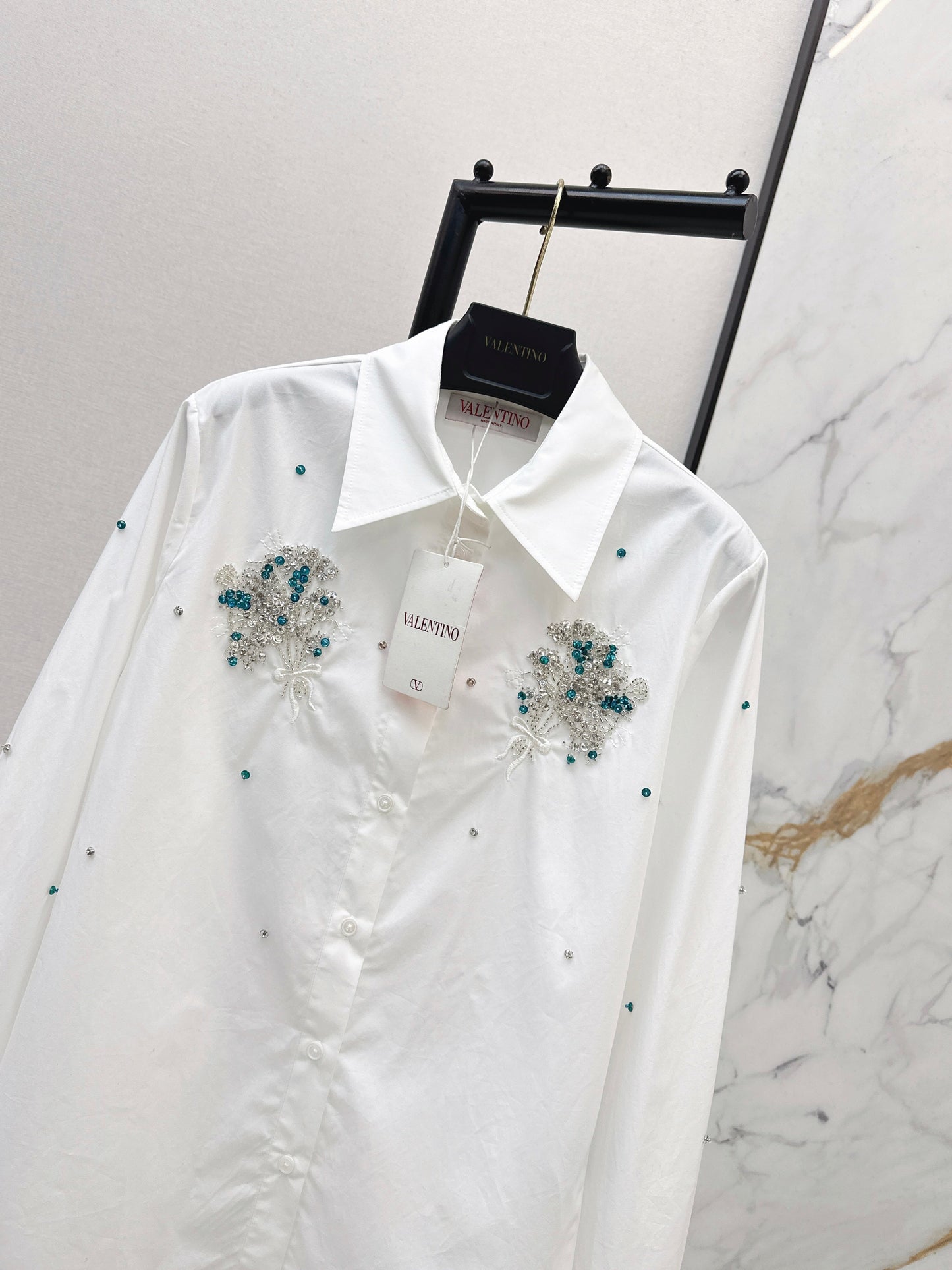 26SS NEUE Strass-Bluse
