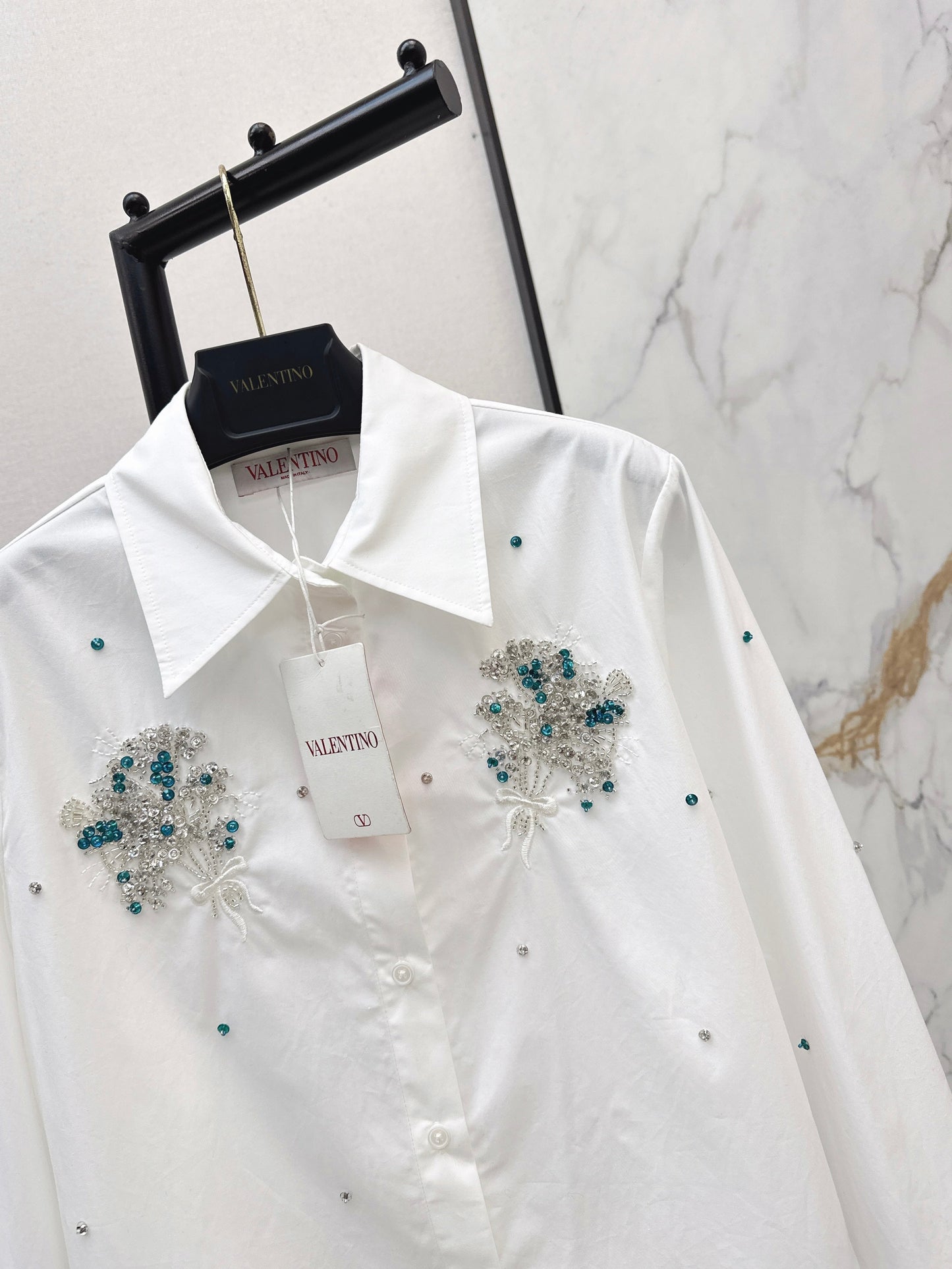 26SS NEUE Strass-Bluse
