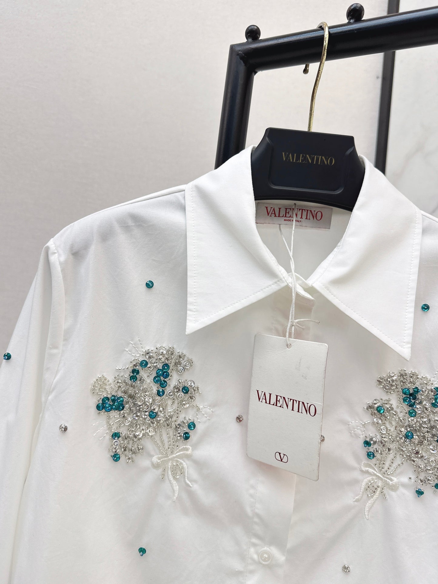 26SS NEUE Strass-Bluse