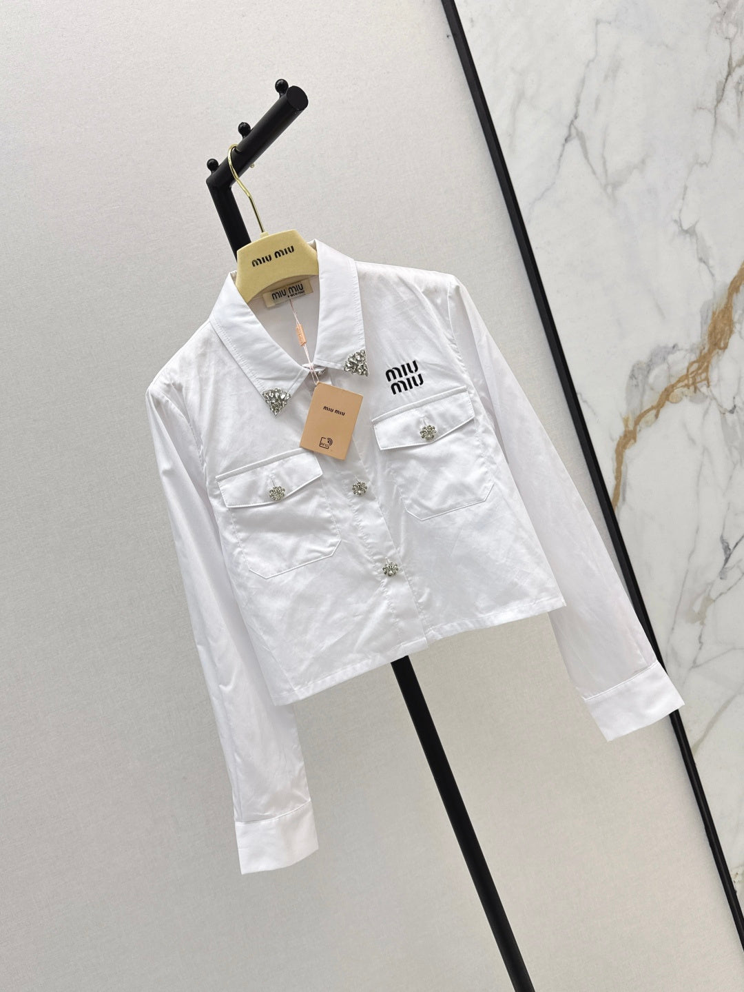 26SS NEUE Strass-Bluse
