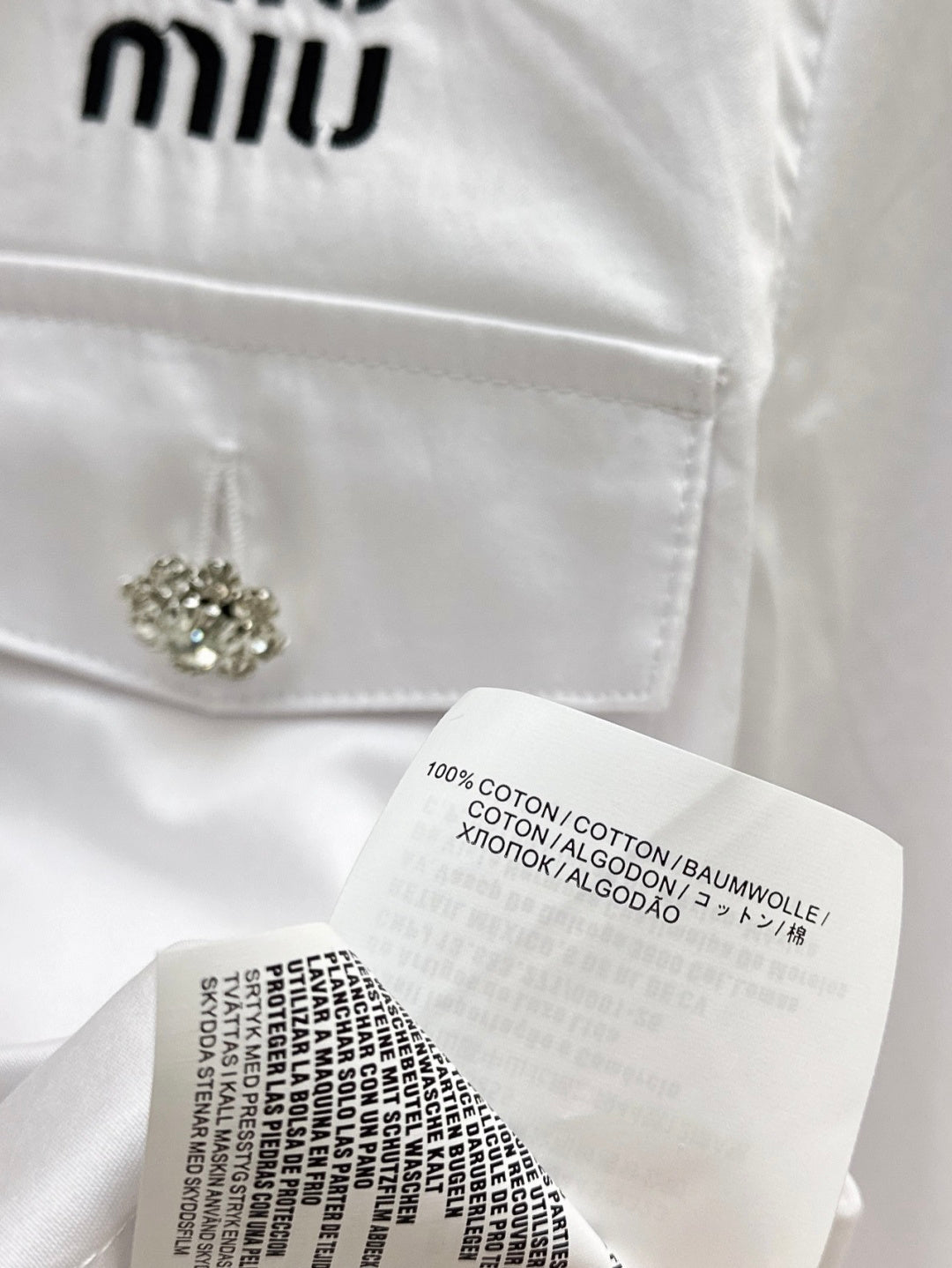 26SS NEUE Strass-Bluse