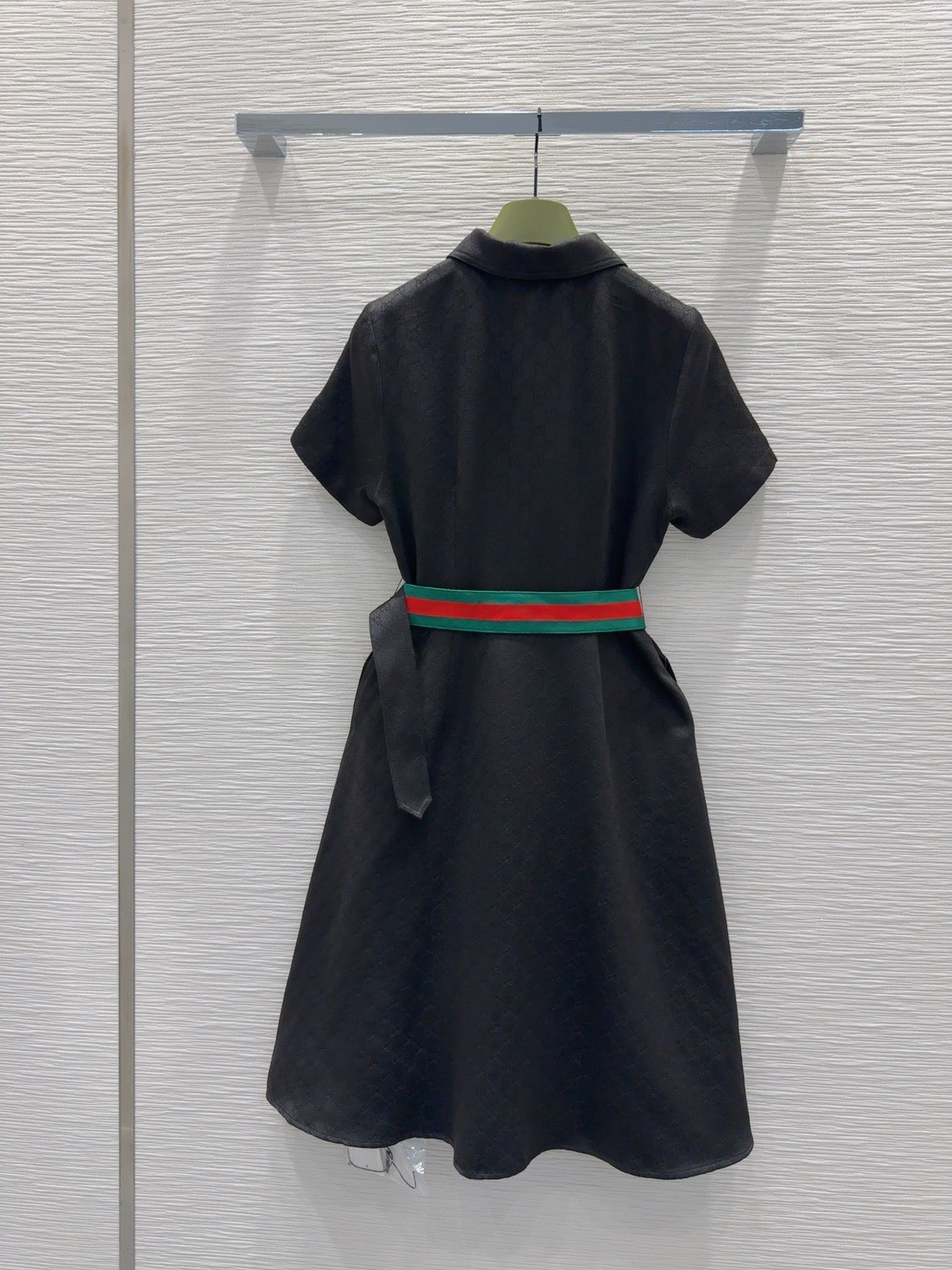 26SS NEW Letter jacquard pattern lapel short-sleeved dress