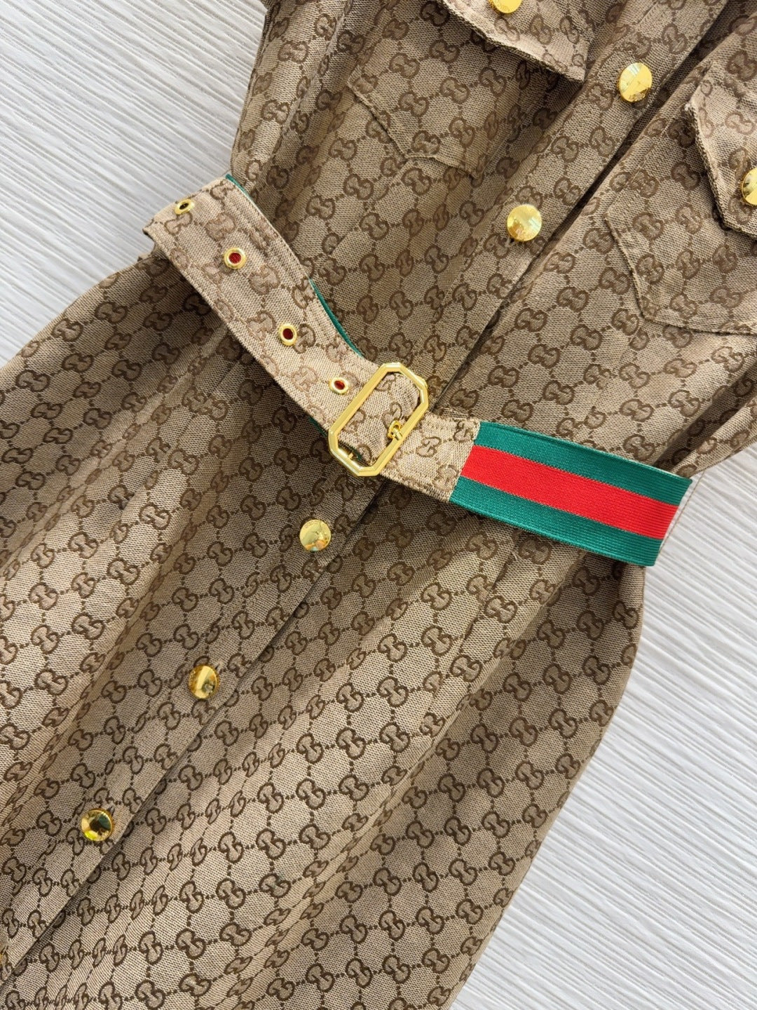 26SS NEW Letter jacquard pattern lapel short-sleeved dress