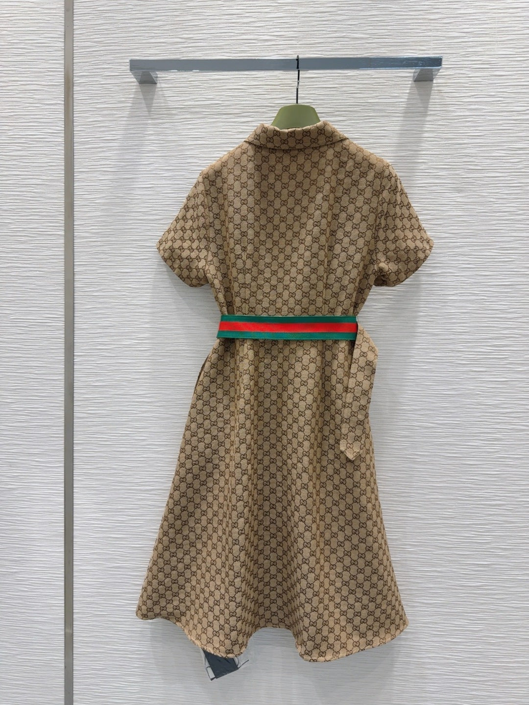 26SS NEW Letter jacquard pattern lapel short-sleeved dress