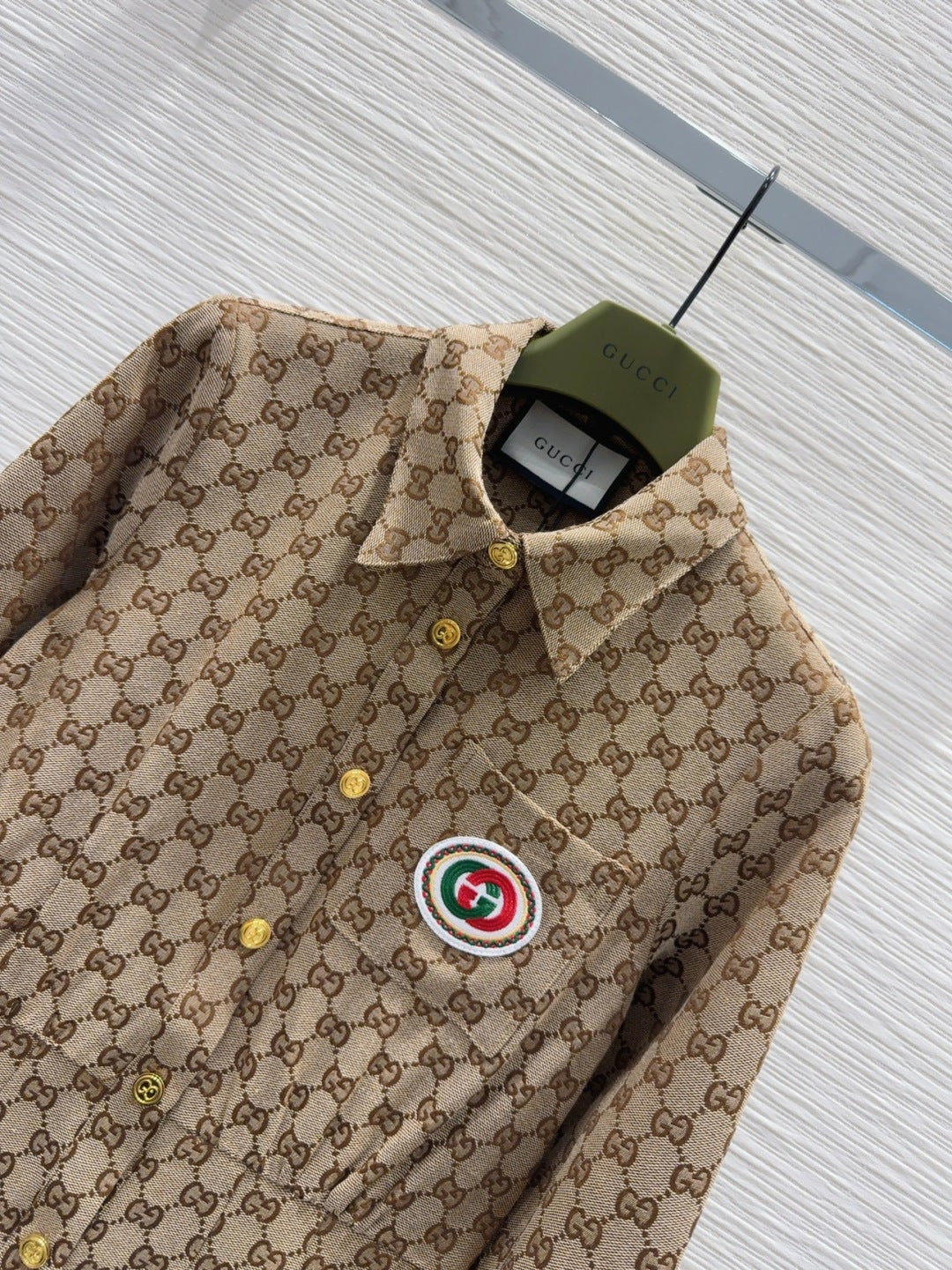 26SS NEW Letter jacquard pattern lapel long-sleeved dress