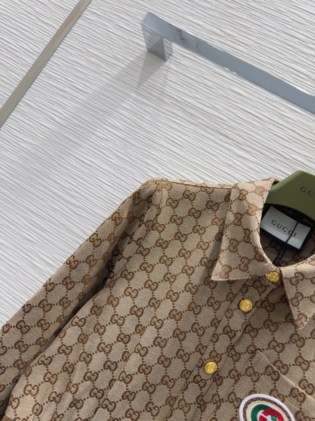 26SS NEW Letter jacquard pattern lapel long-sleeved dress