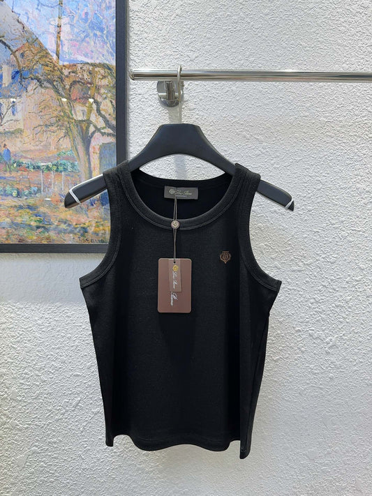 26SS NEW Sleeveless vest with embroidered badge pattern on chest