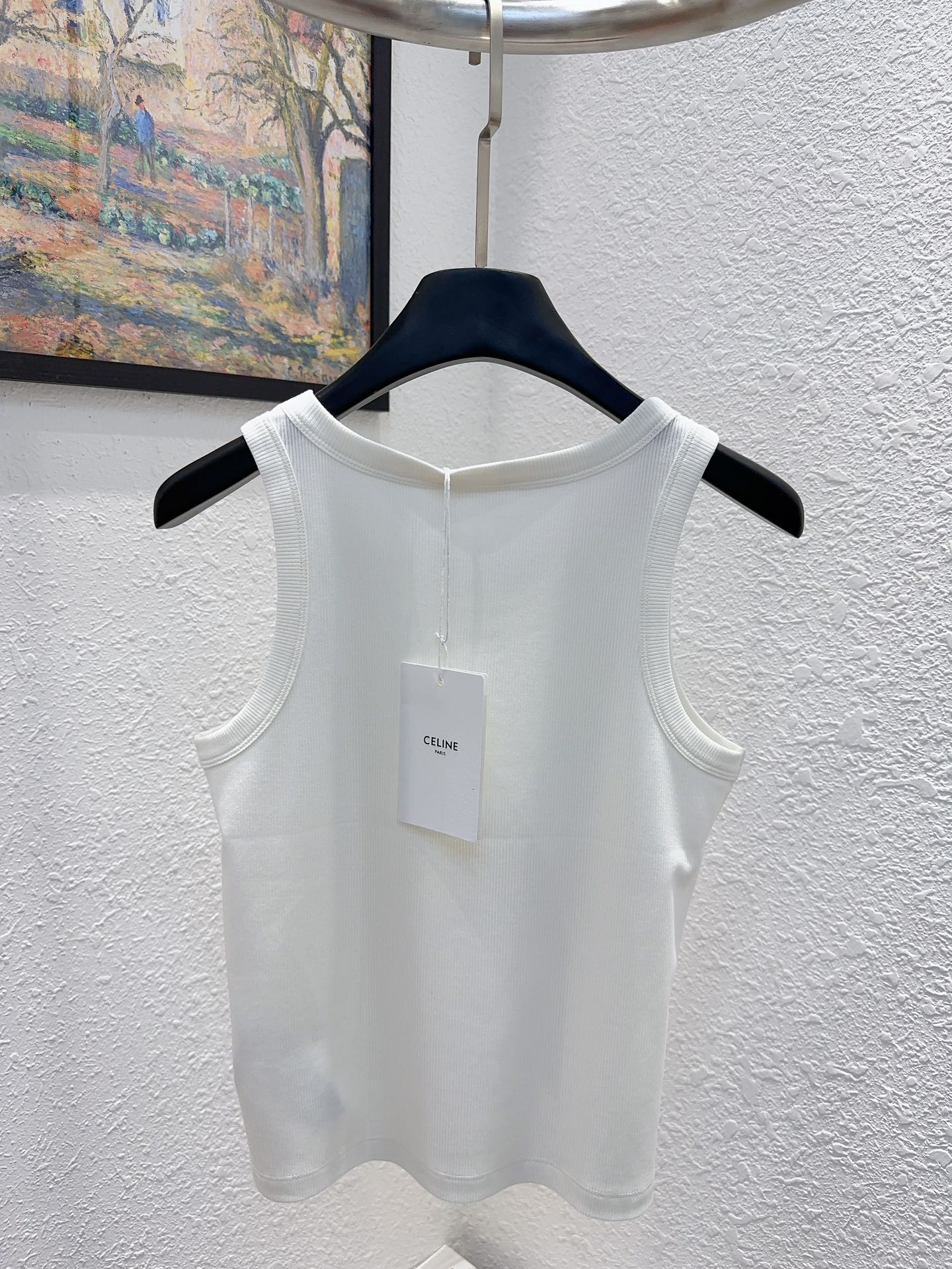 26SS NEW Customized mercerized cotton sleeveless vest with Arc de Triomphe logo pattern embroidered on the chest