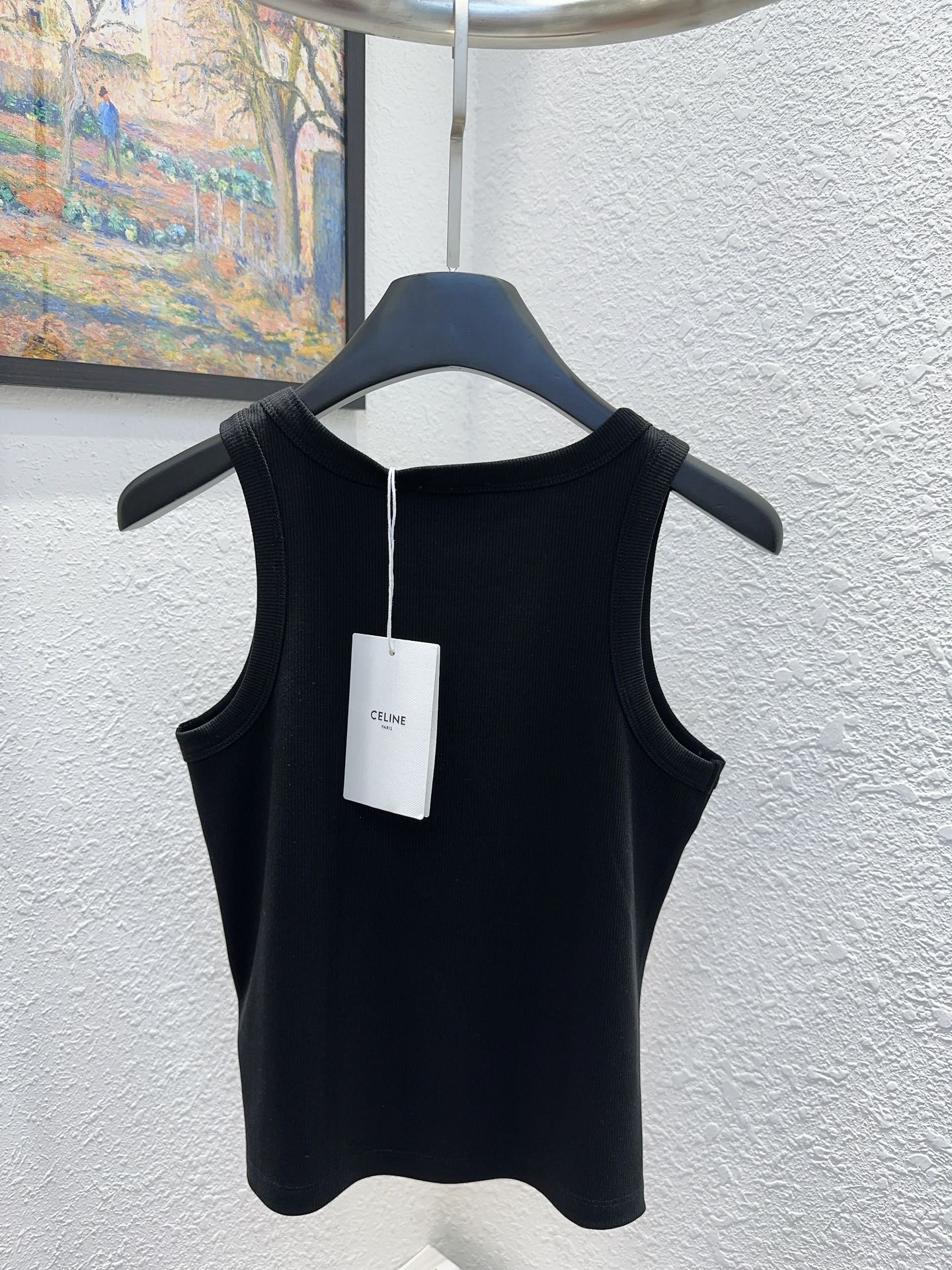 26SS NEW Customized mercerized cotton sleeveless vest with Arc de Triomphe logo pattern embroidered on the chest