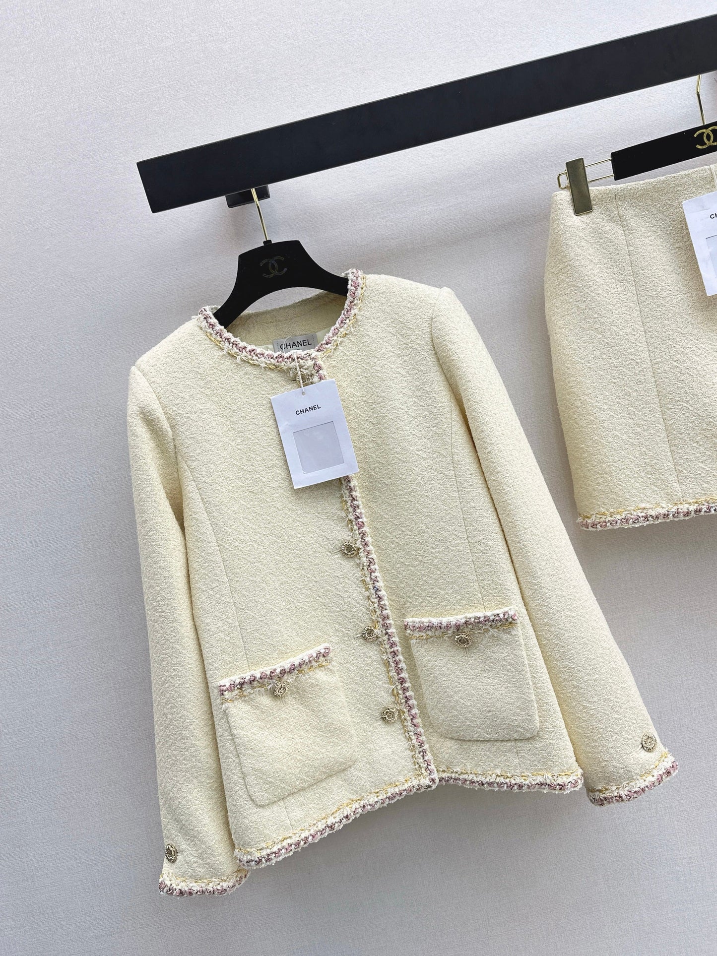 26SS NEW Round neck contrast-edged braided jacket