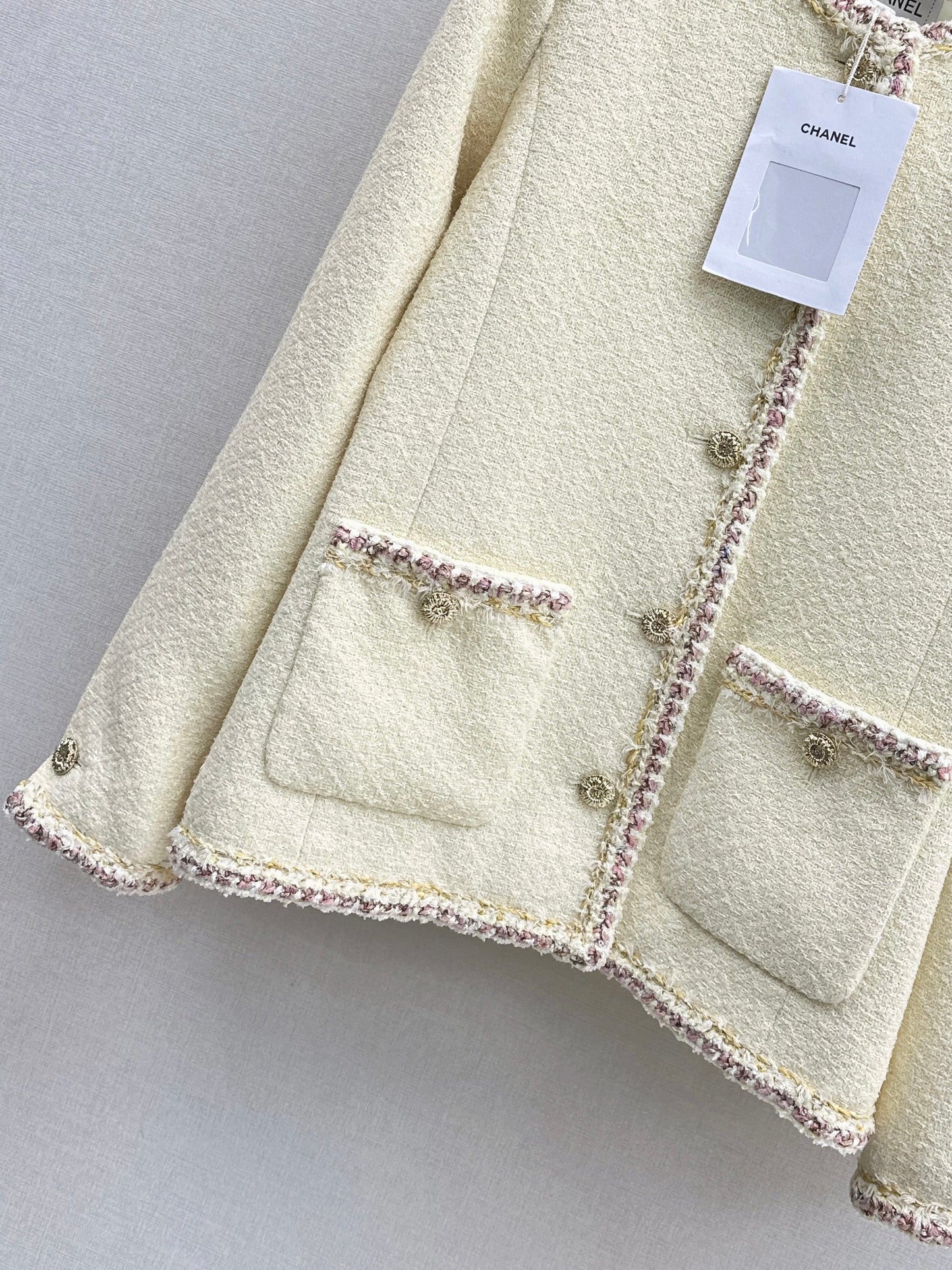 26SS NEW Round neck contrast-edged braided jacket