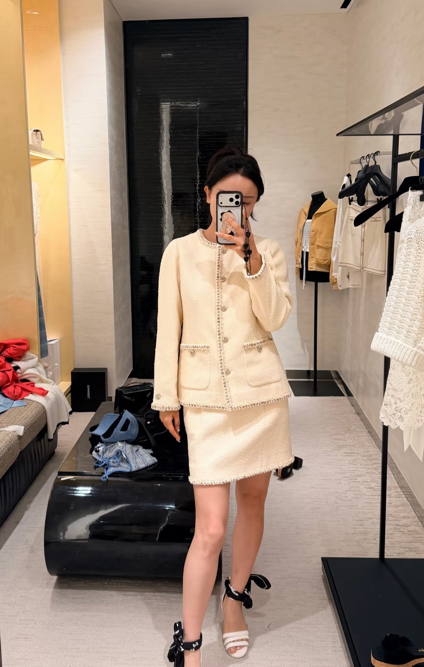 26SS NEW Round neck contrast-edged braided jacket